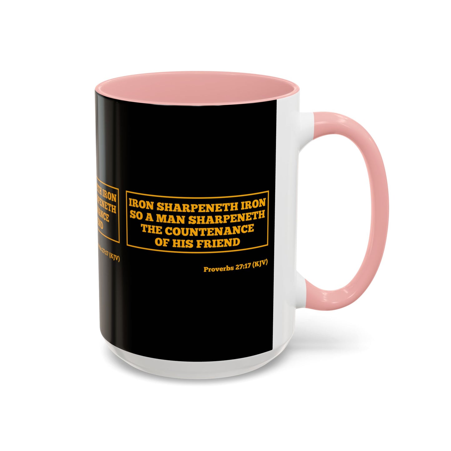 Proverbs 27:17 KJV Coffee Mug Iron Sharpens Iron Inspirational Faith Based Gift For Believers