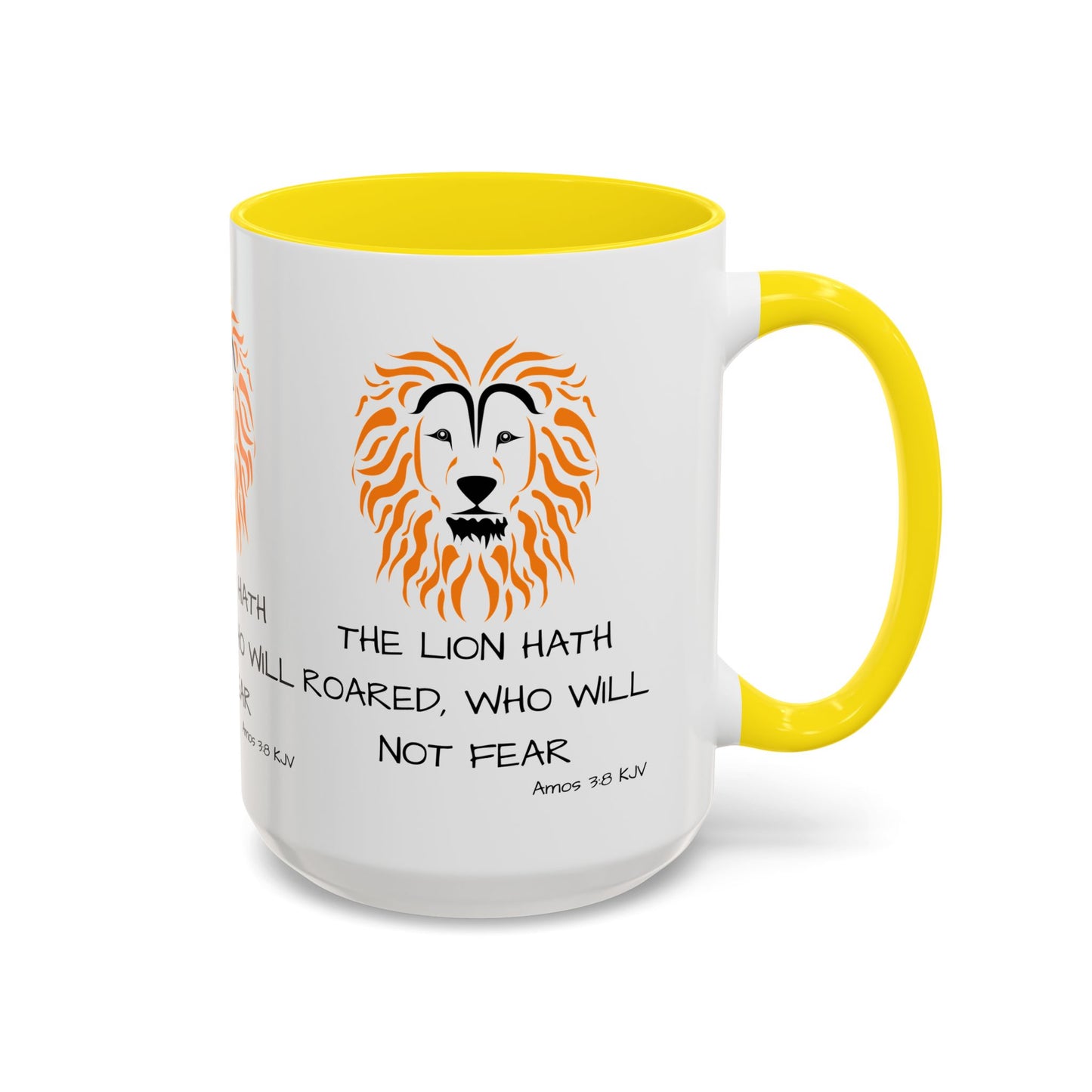 Amos 3:8 KJV Coffee Mug The Lion Hath Roared Biblical Christian Gift for Faith-Based Coffee Lovers