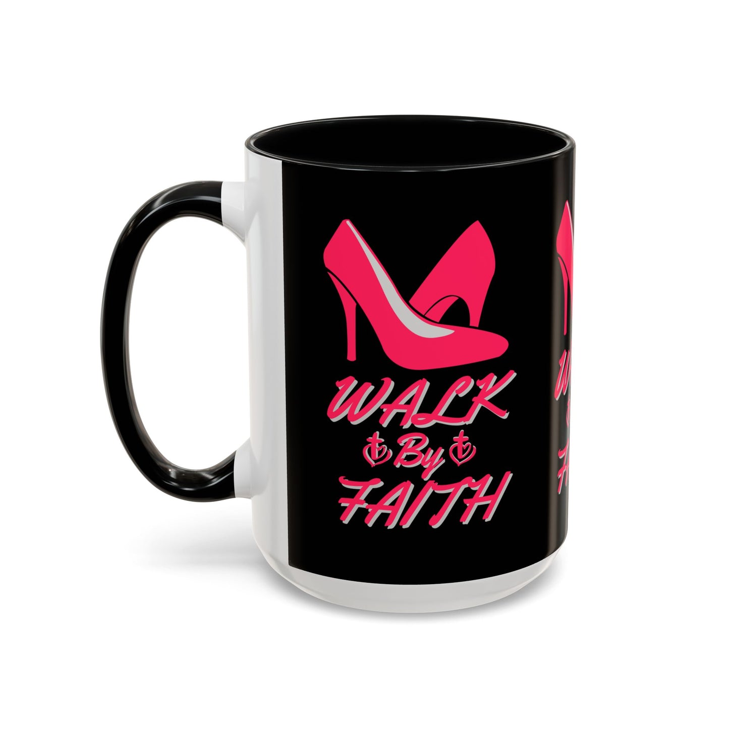 Walk By Faith Biblical Coffee Mug with High Heel Design Christian Gift for Her