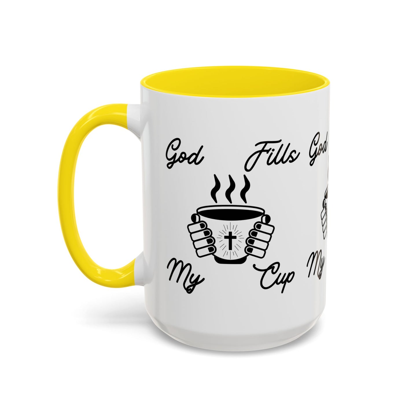 God Fills My Cup Coffee Mug Inspirational Christian Gift for Faith and Encouragement for Coffee Lovers