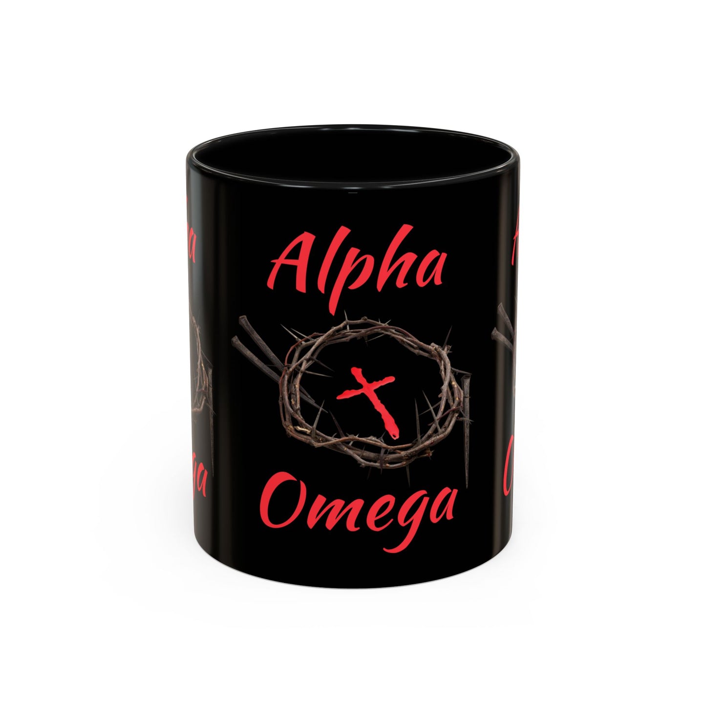 Alpha Omega Coffee Mug Based On Revelation 22:13 KJV Bible Verse