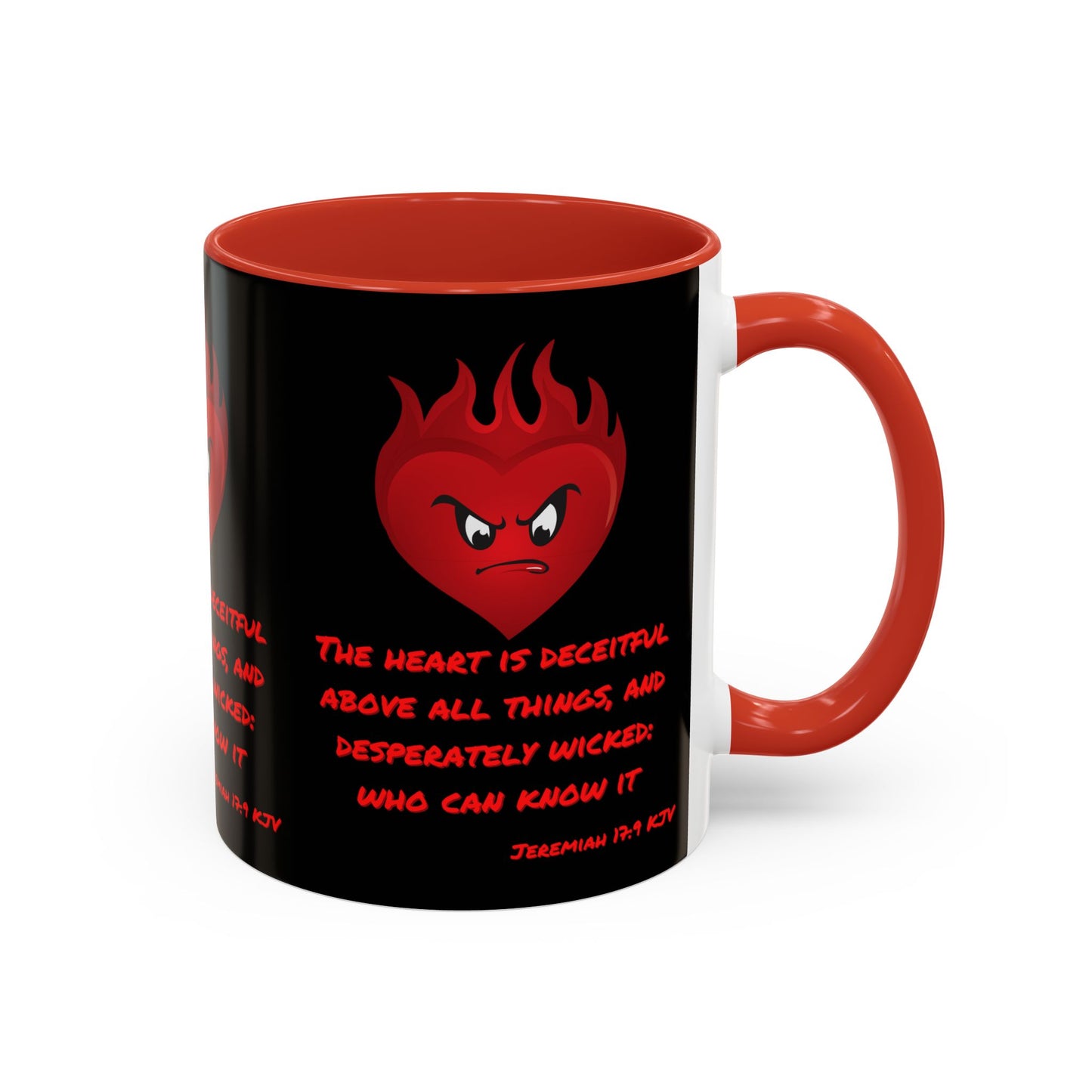 Jeremiah 17:9 KJV Coffee Mug The Heart is Deceitful Biblical Christian Gift for Faith-Based Coffee Lovers