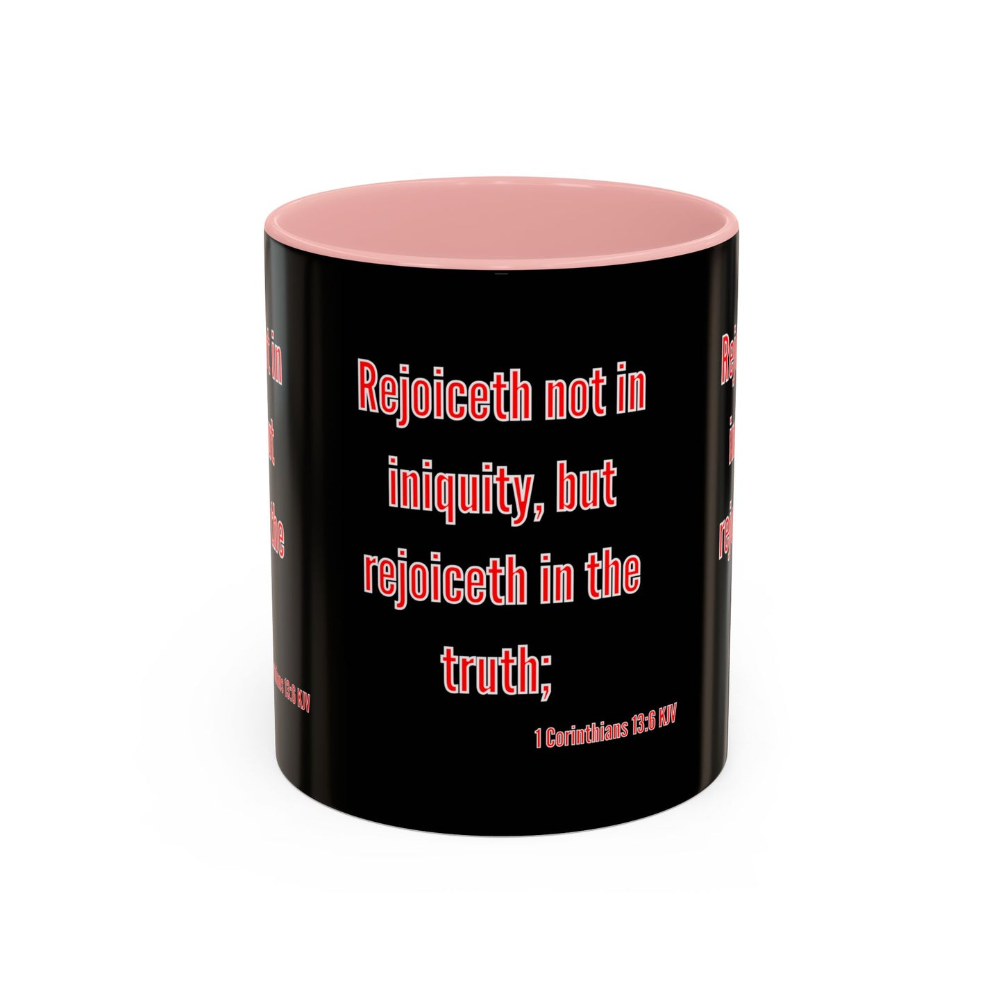 1 Corinthians 13:6 KJV Coffee Mug Rejoiceth in the Truth Inspirational Faith Based Gift For Believers