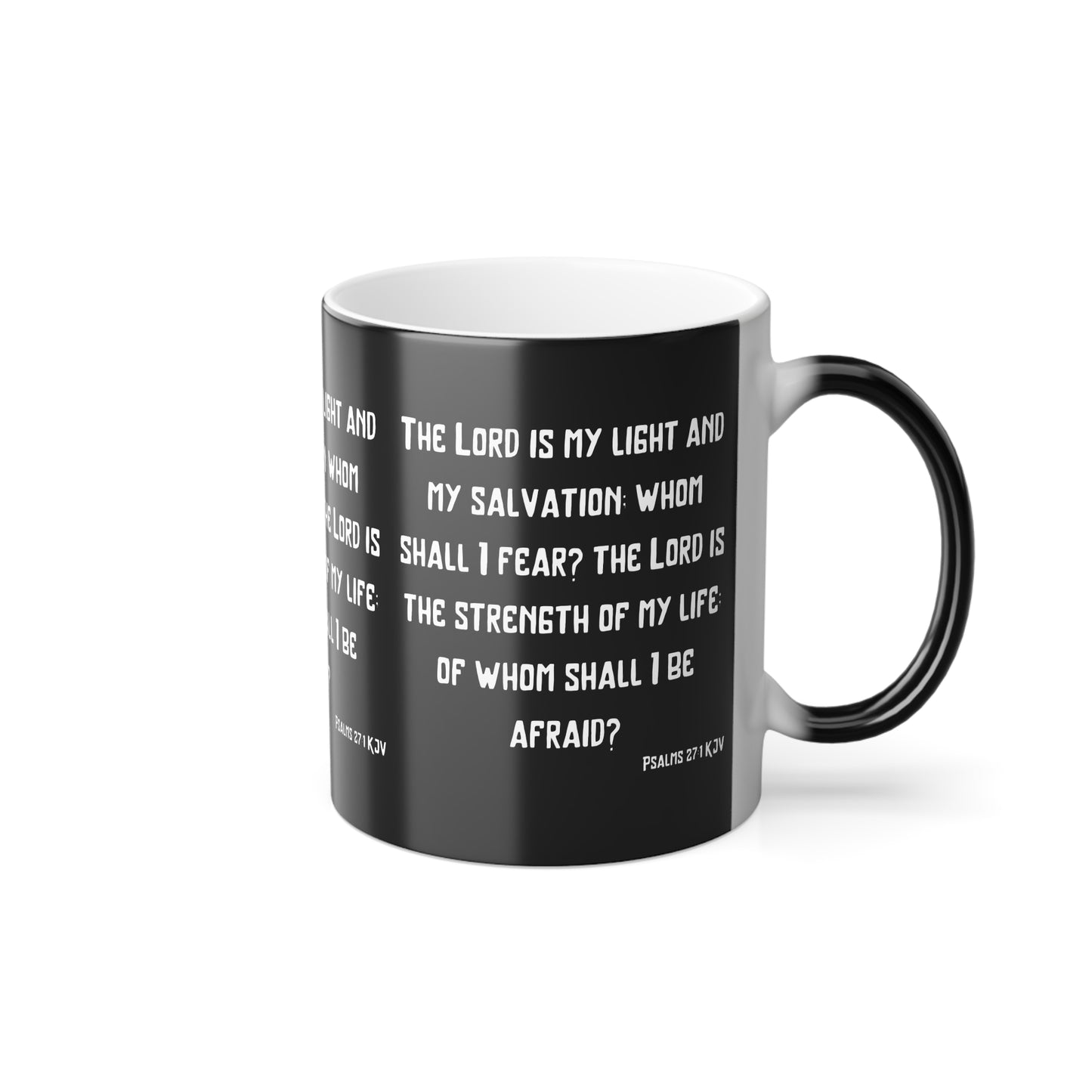 Psalms 27:1 KJV Color Morphing Coffee Mug The Lord is My Light and My Salvation Inspirational Christian Gift for Faith Based Coffee Lovers