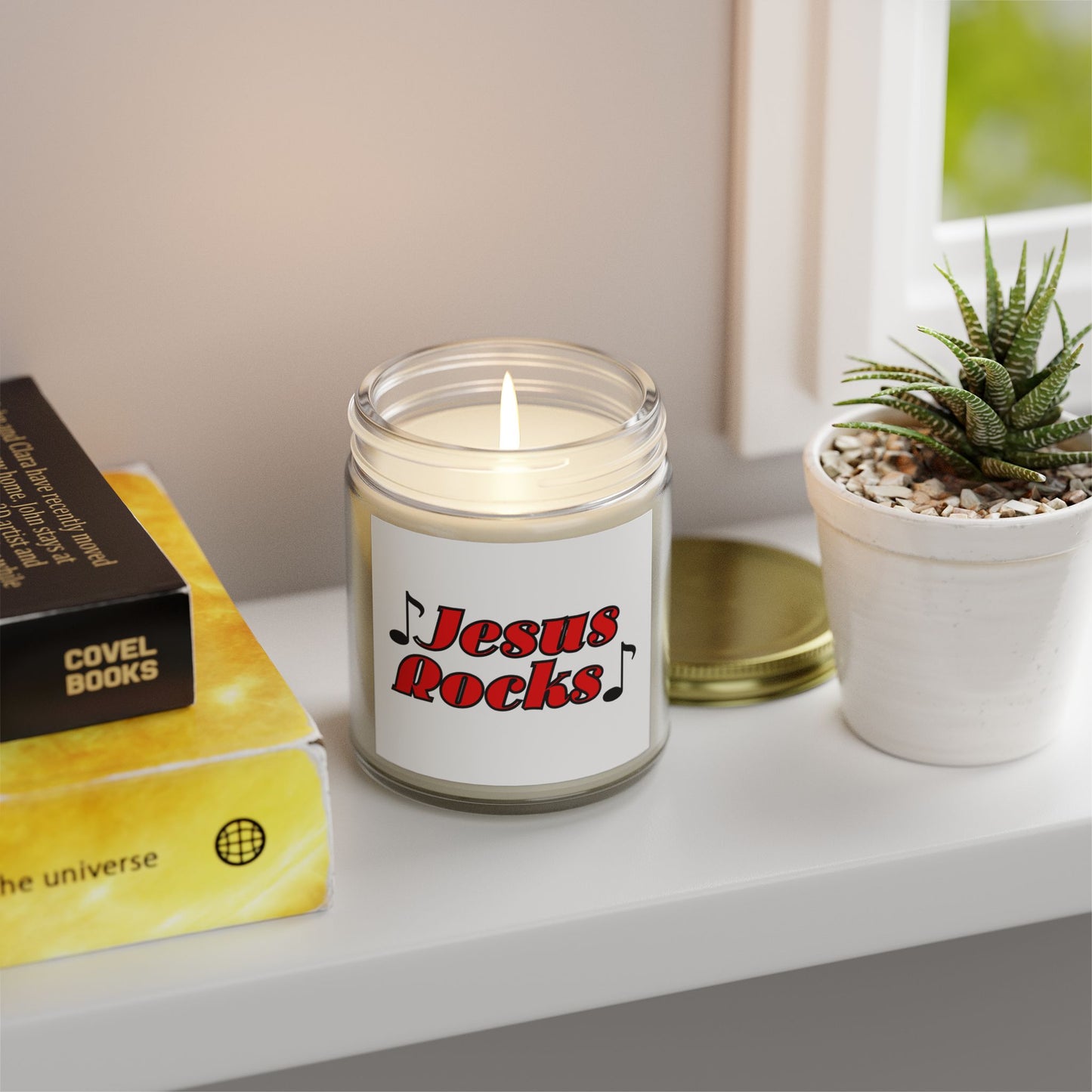 Jesus Rocks Scented Candle Inspirational Biblical Gift for Faith Based Candle Lovers