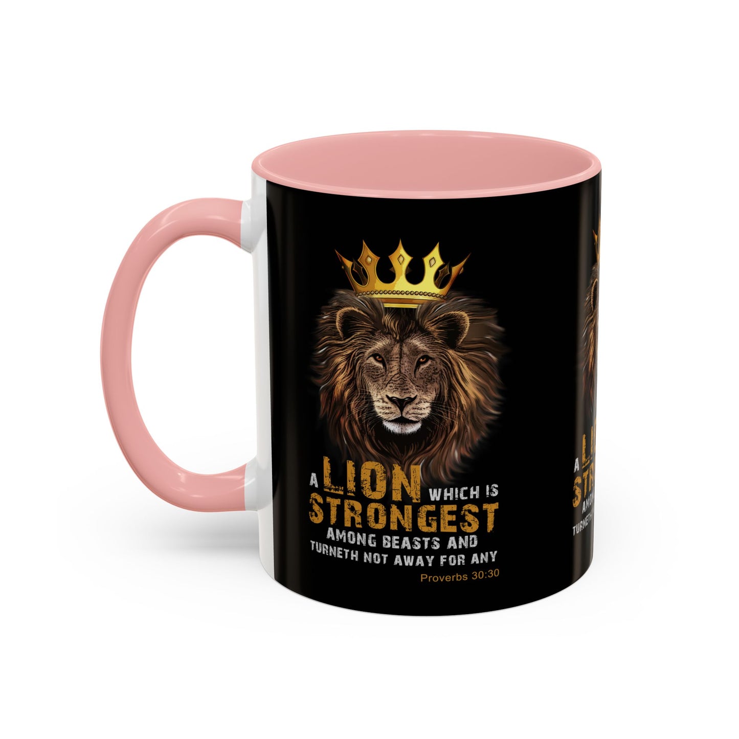 Proverbs 30:30 KJV Bible Verse Coffee Mug Strength & Courage In Every Sip