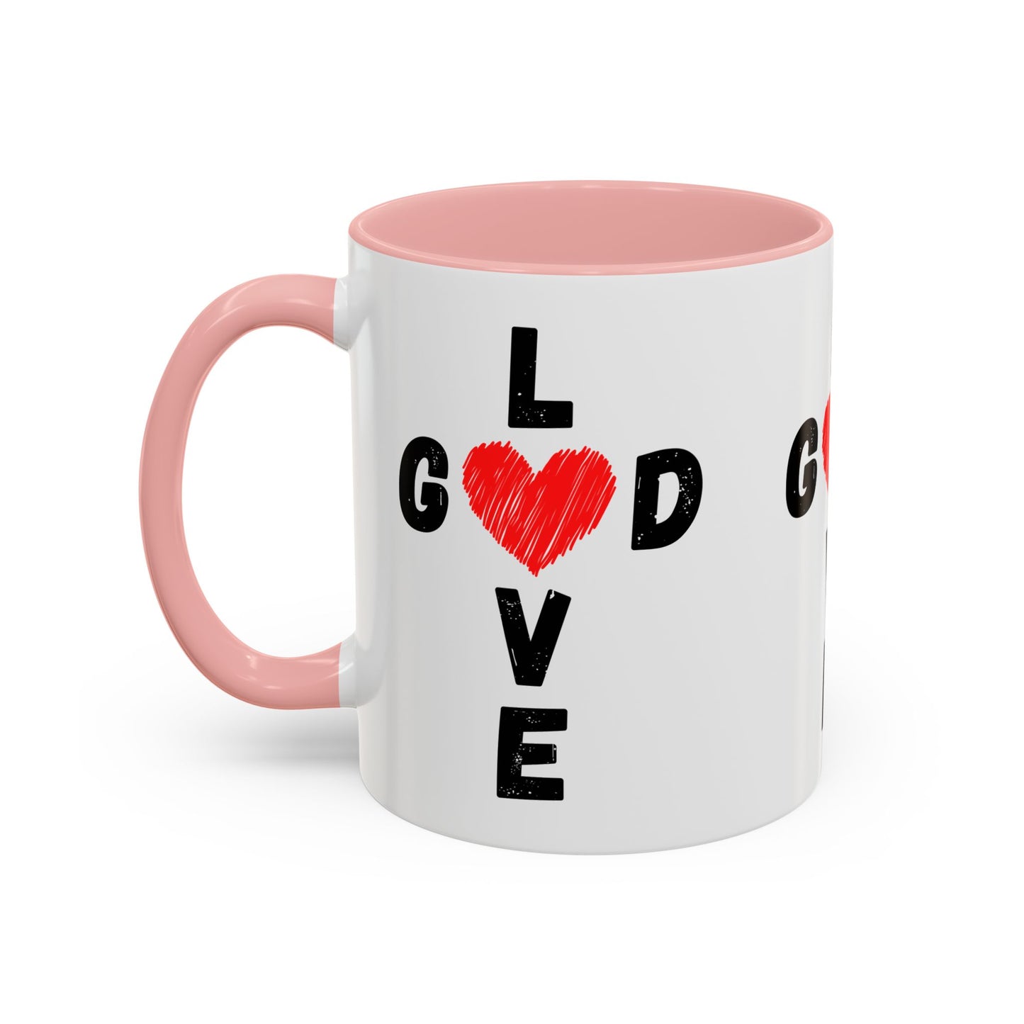 Love God Cross Shaped Coffee Mug Inspirational Christian Gift for Faith-Based Living