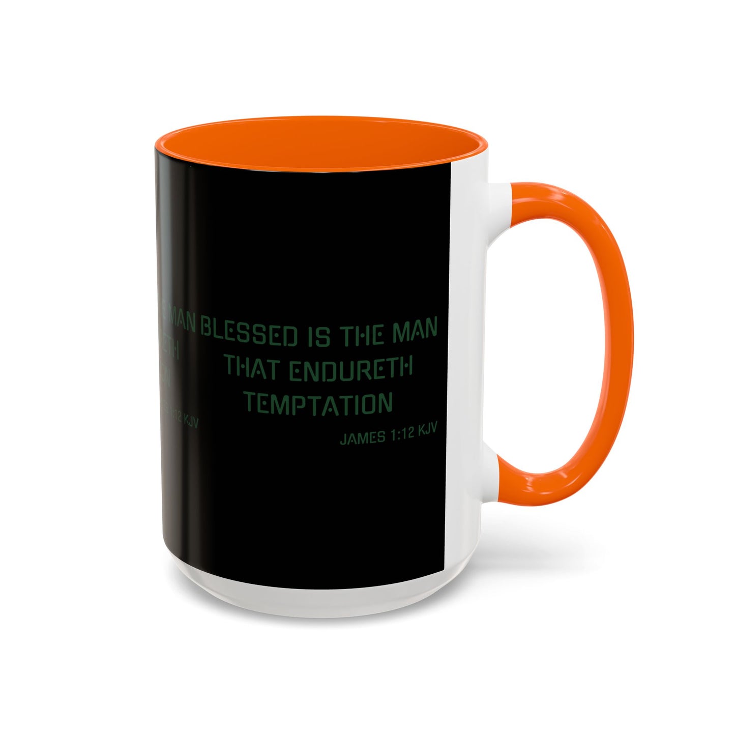 James 1:12 KJV Coffee Mug Blessed is the Man Biblical Christian Gift for Faith-Based Coffee Lovers