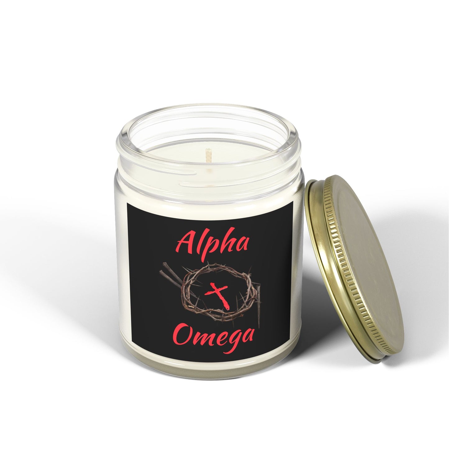 Alpha Omega Scented Candle Based On Revelation 22:13 KJV Bible Verse