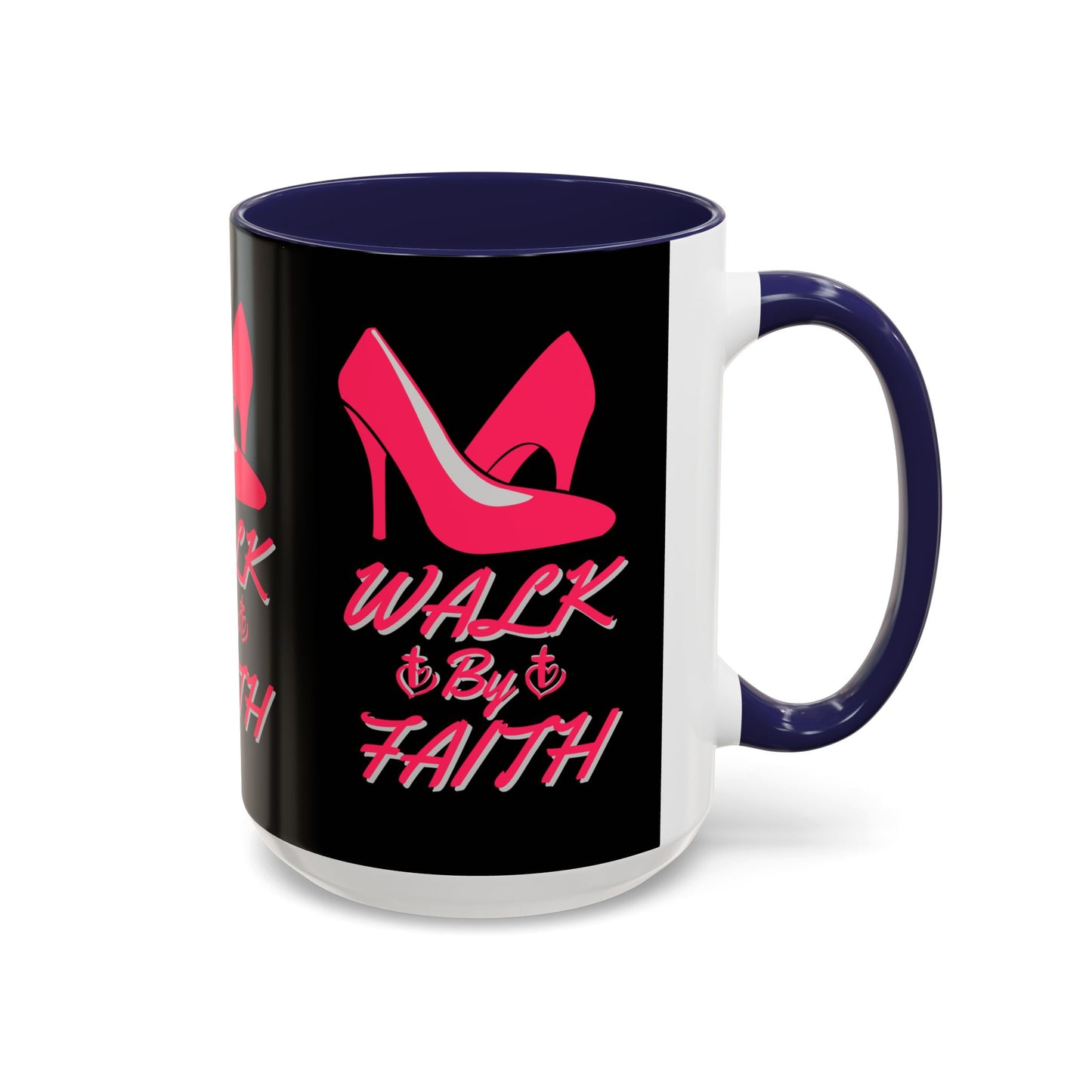 Walk By Faith Biblical Coffee Mug with High Heel Design Christian Gift for Her