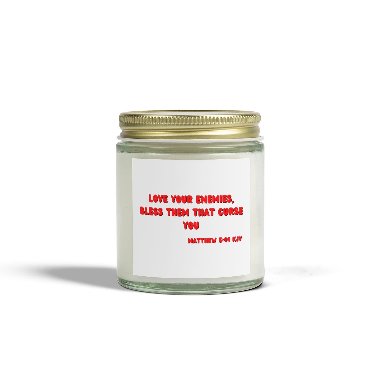 Matthew 5:44 KJV Scented Candle Love Your Enemies Biblical Christian Gift for Faith-Based Living