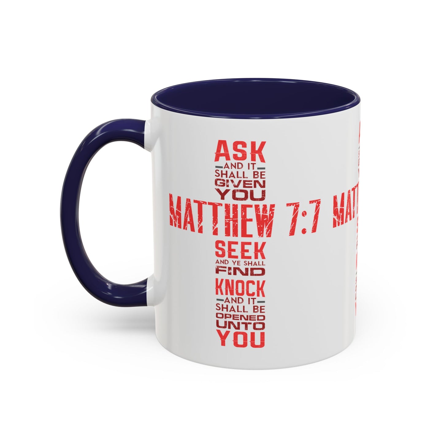 Seek and Find: Matthew 7:7 KJV Bible Verse Coffee Mug Inspirational Christian Gift