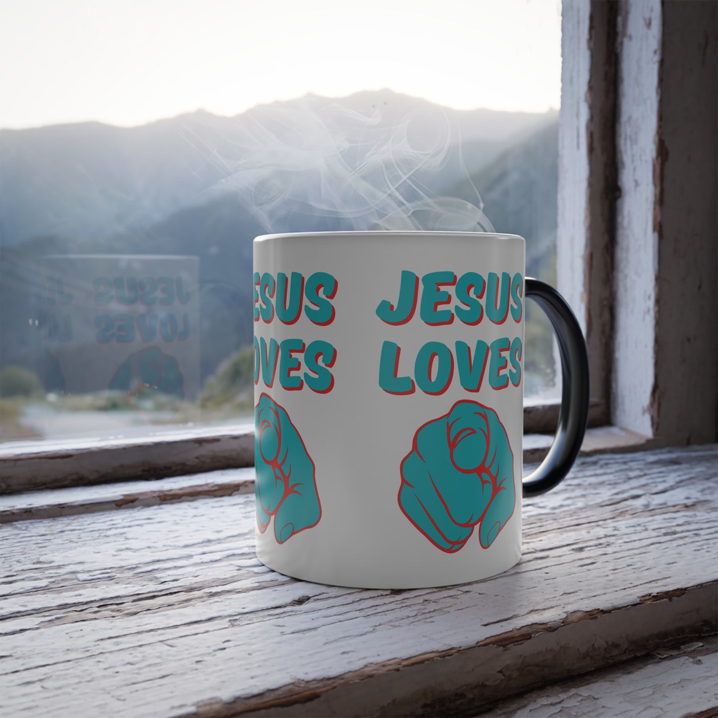 Jesus Loves You Color Morphing Coffee Mug Inspirational Christian Gift for Daily Encouragement