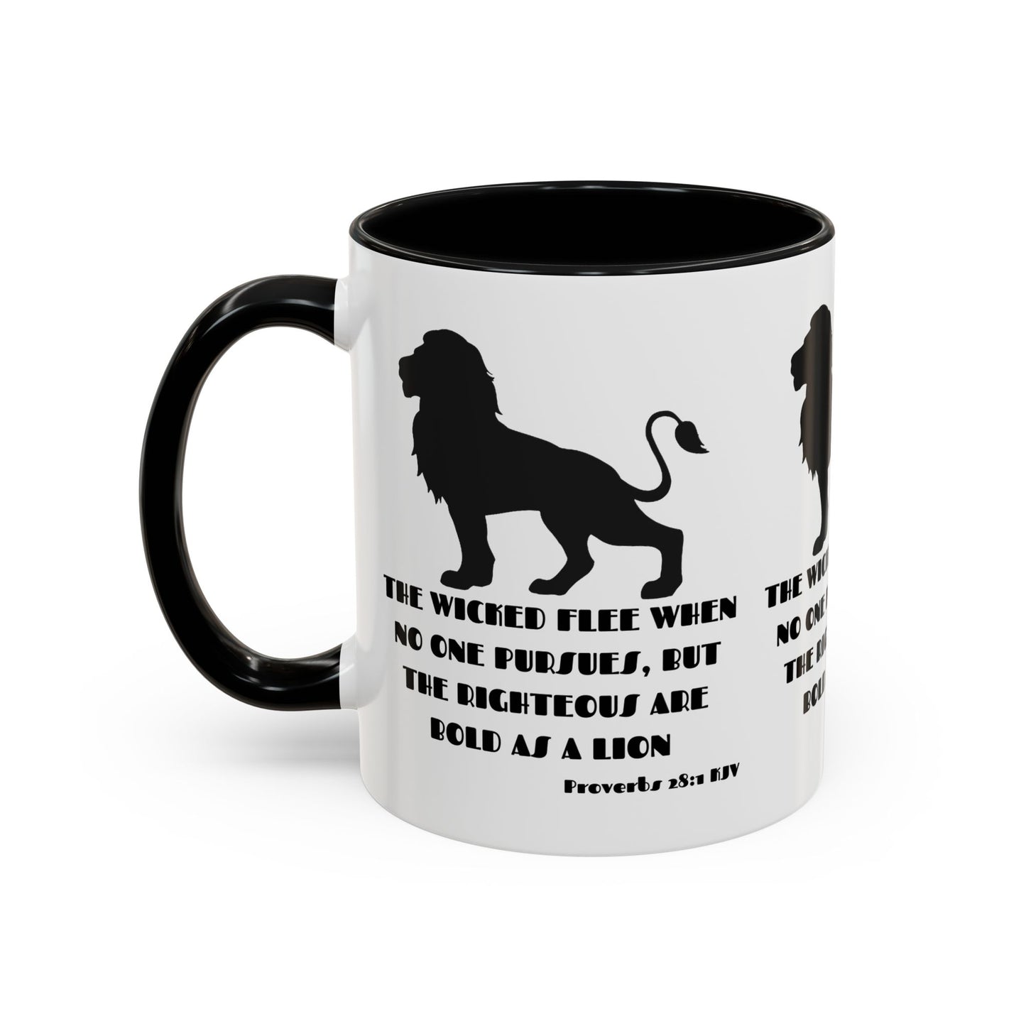 Proverbs 28:1 KJV Coffee Mug The Righteous Are Bold as a Lion Christian Gift for Faith-Based Living