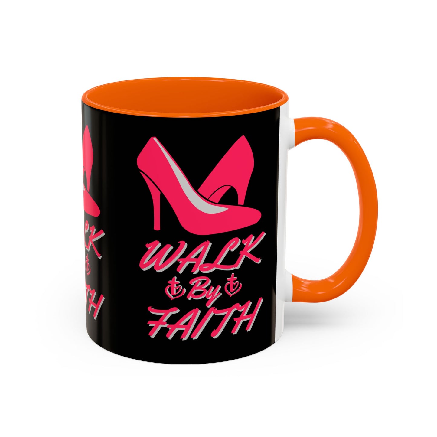 Walk By Faith Biblical Coffee Mug with High Heel Design Christian Gift for Her