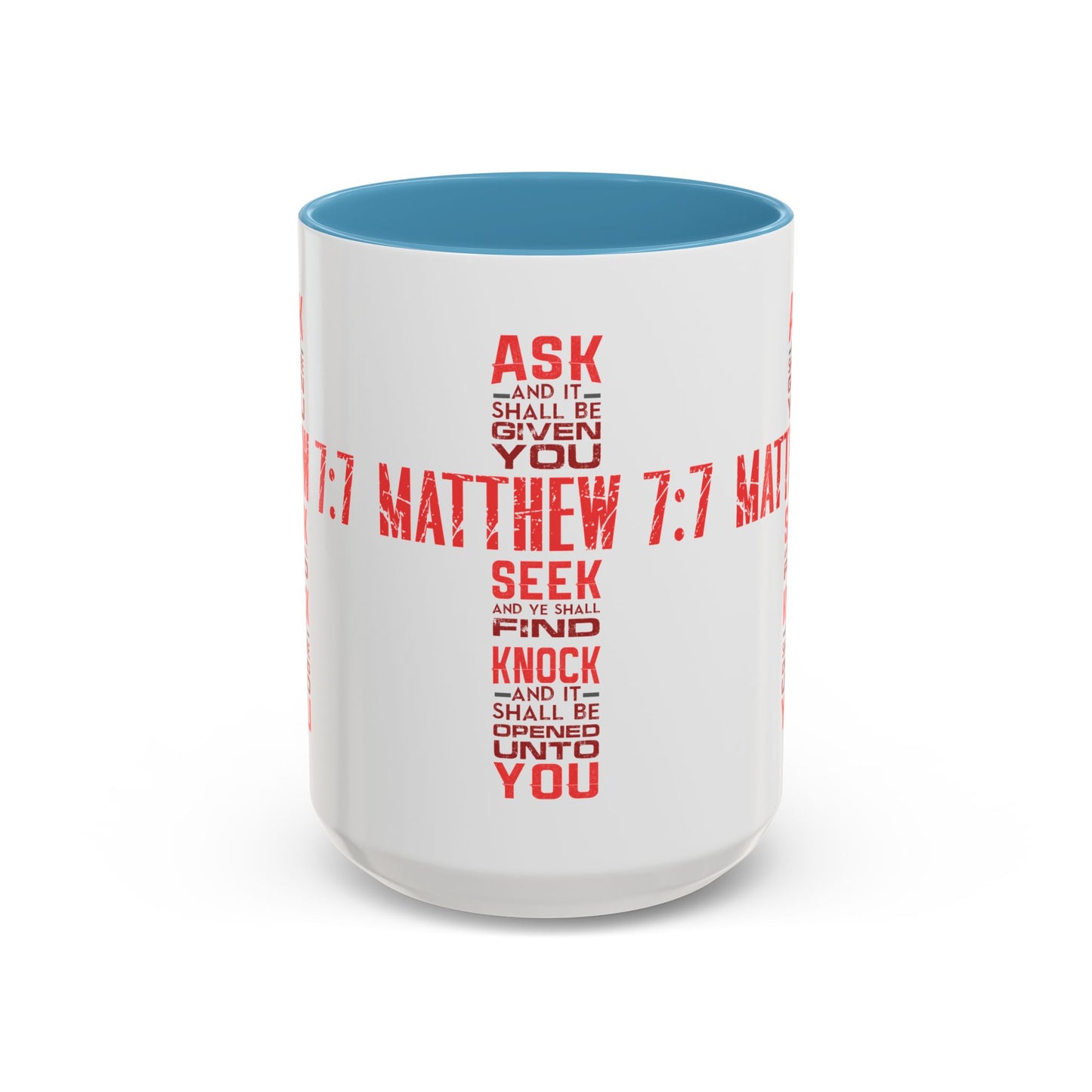 Seek and Find: Matthew 7:7 KJV Bible Verse Coffee Mug Inspirational Christian Gift