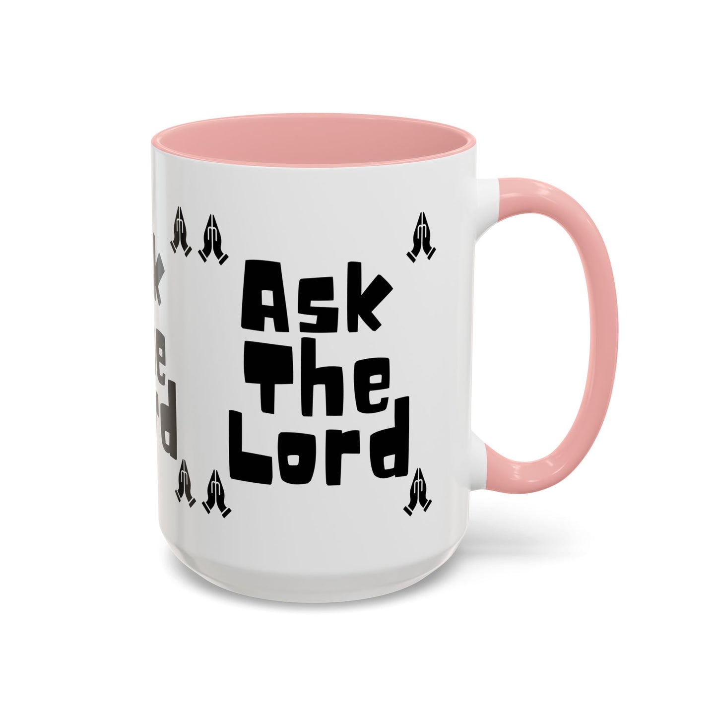 Ask The Lord Coffee Mug with Praying Hands Biblical Christian Gift for Faith-Based Living