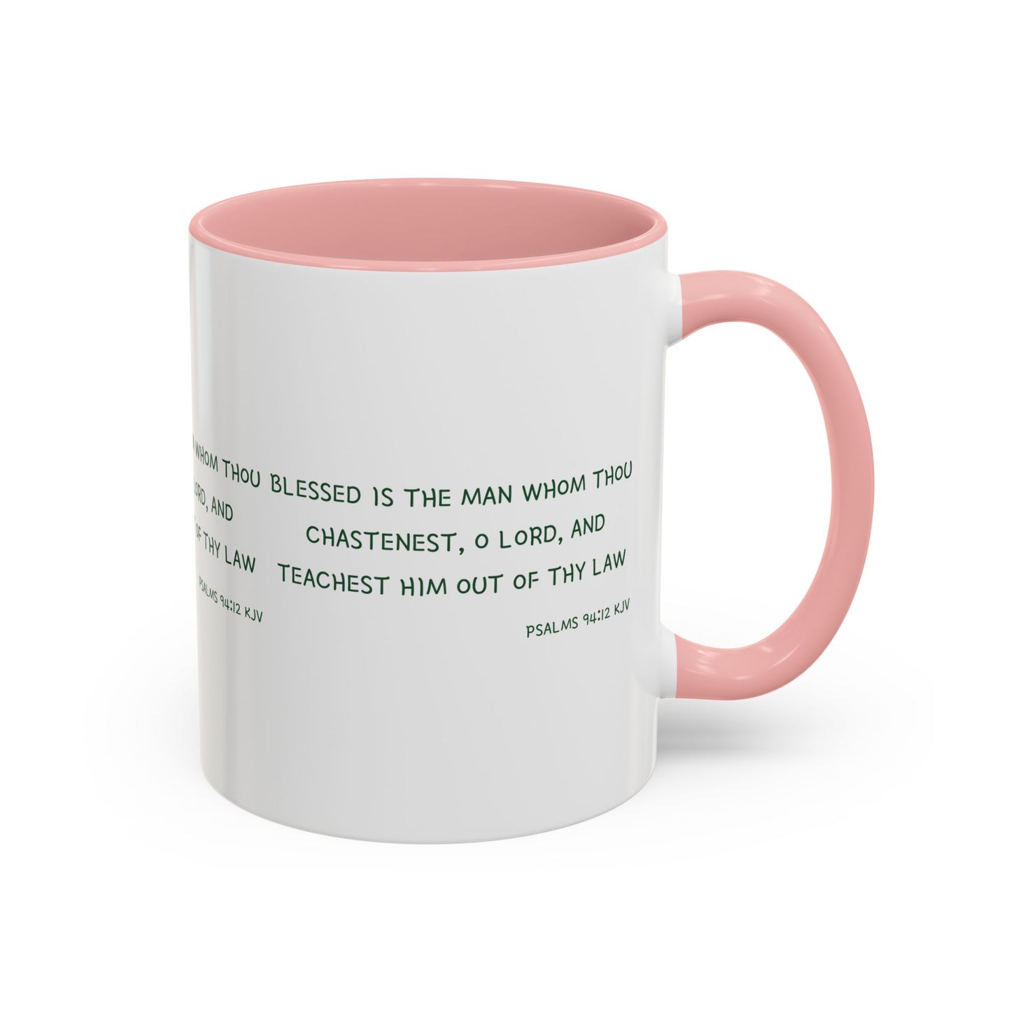 Psalms 94:12 KJV Coffee Mug Blessed is the Man Biblical Christian Gift for Faith-Based Coffee Lovers