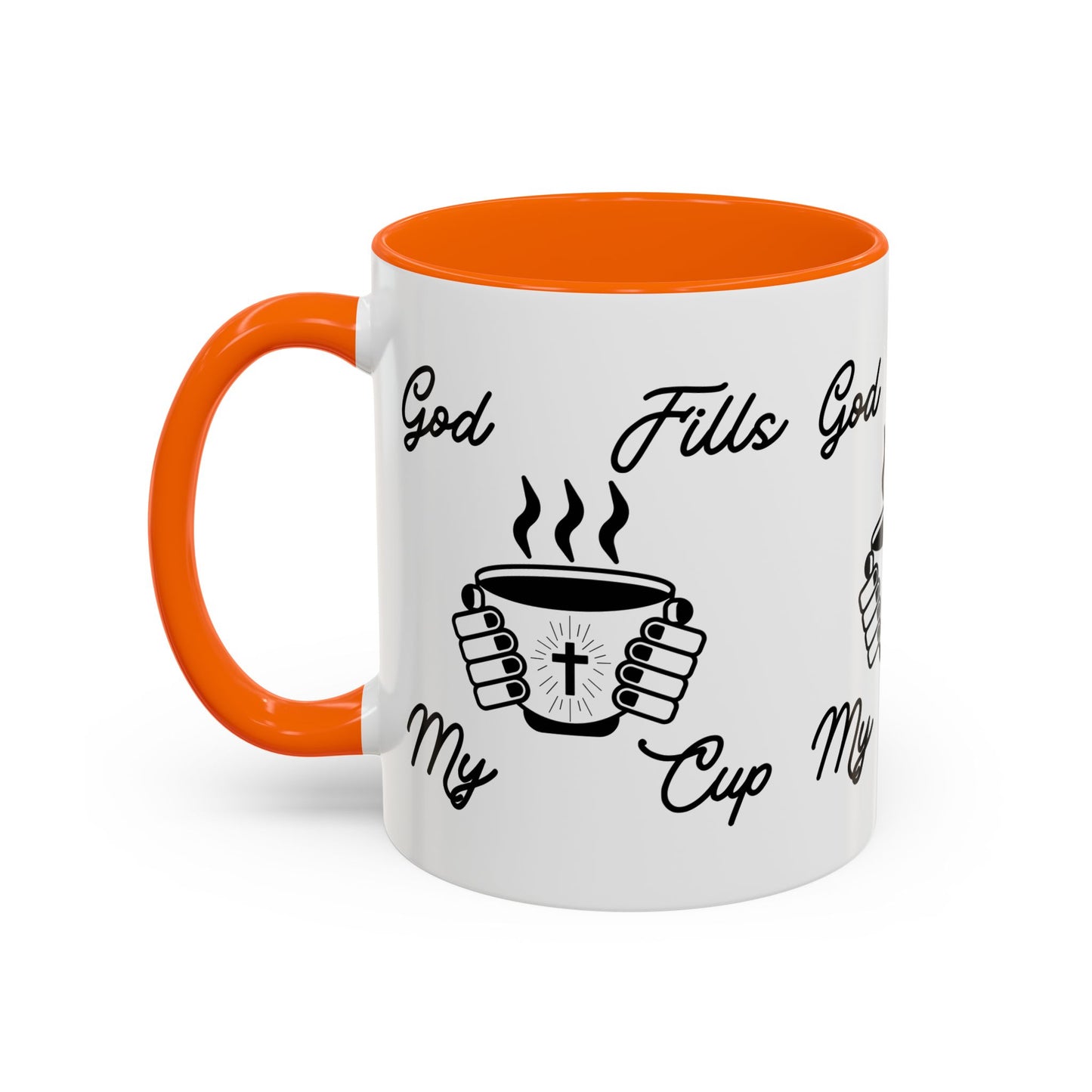 God Fills My Cup Coffee Mug Inspirational Christian Gift for Faith and Encouragement for Coffee Lovers