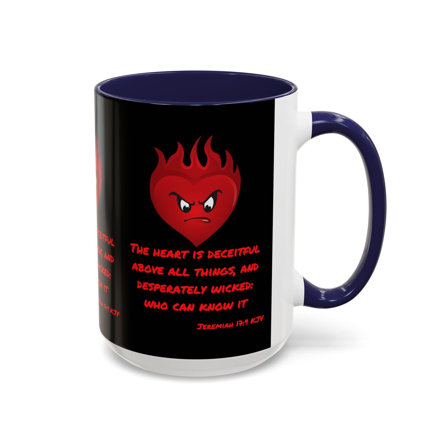 Jeremiah 17:9 KJV Coffee Mug The Heart is Deceitful Biblical Christian Gift for Faith-Based Coffee Lovers