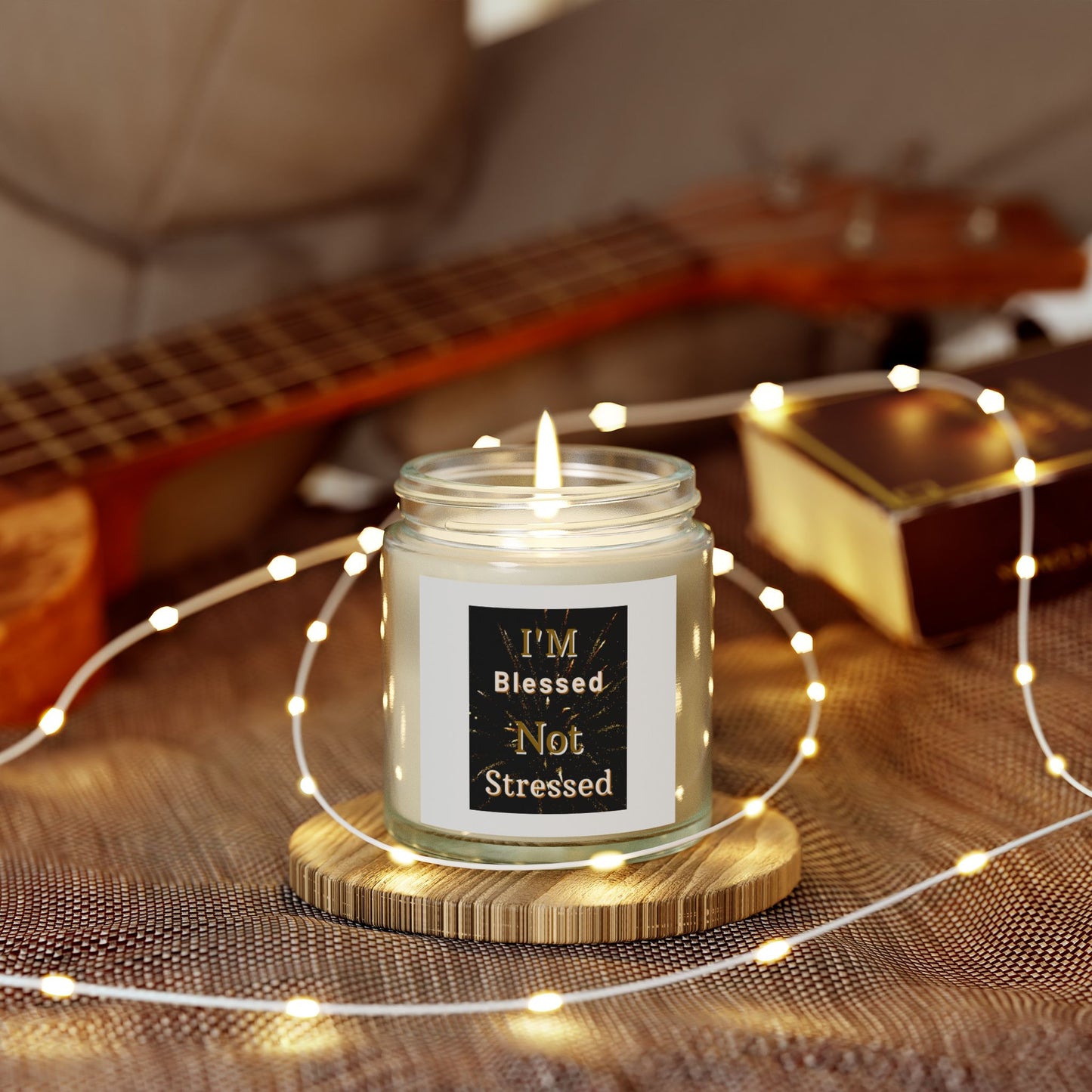 I'm Blessed Not Stressed Scented Candle Inspirational Christian Gift for Faith-Based Living