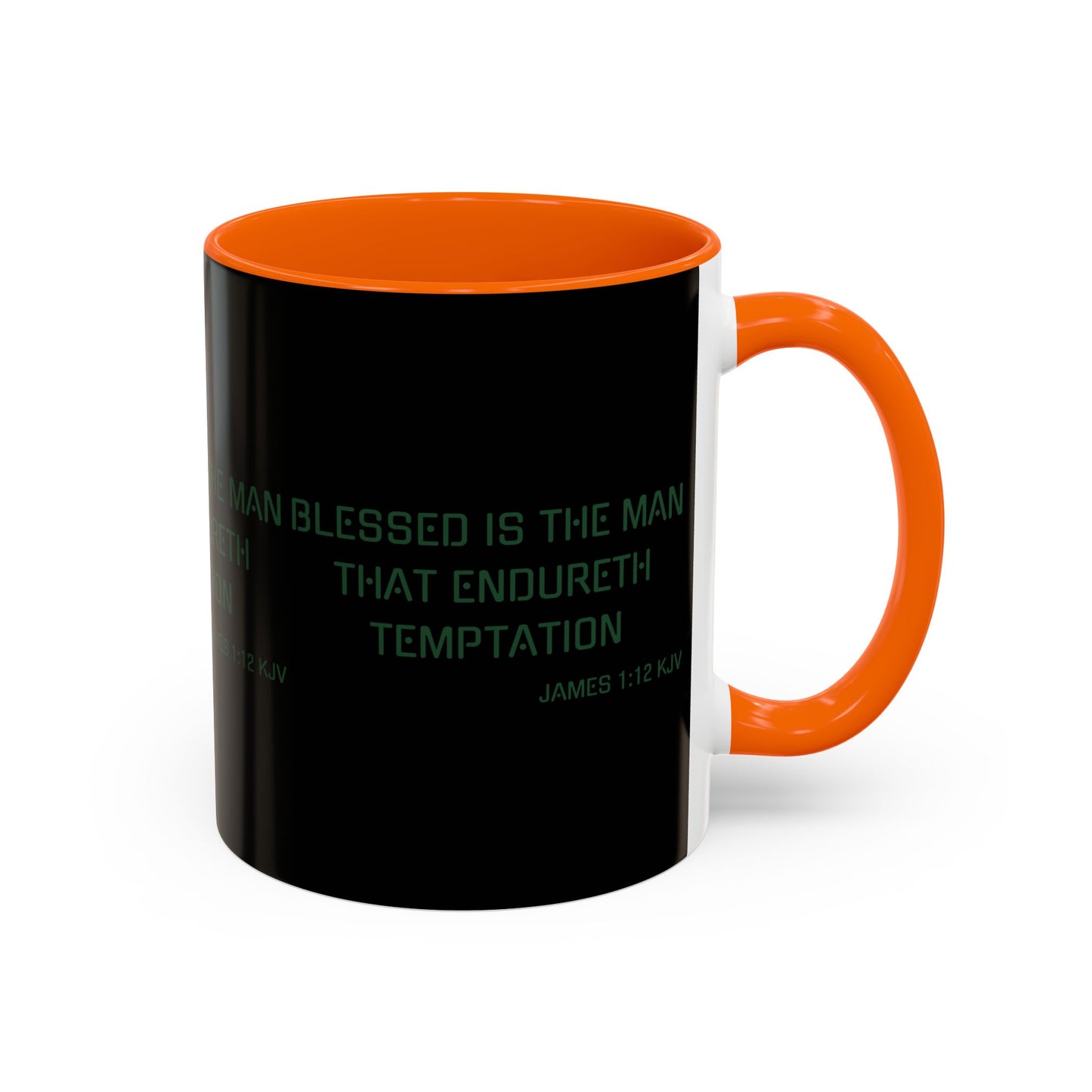 James 1:12 KJV Coffee Mug Blessed is the Man Biblical Christian Gift for Faith-Based Coffee Lovers