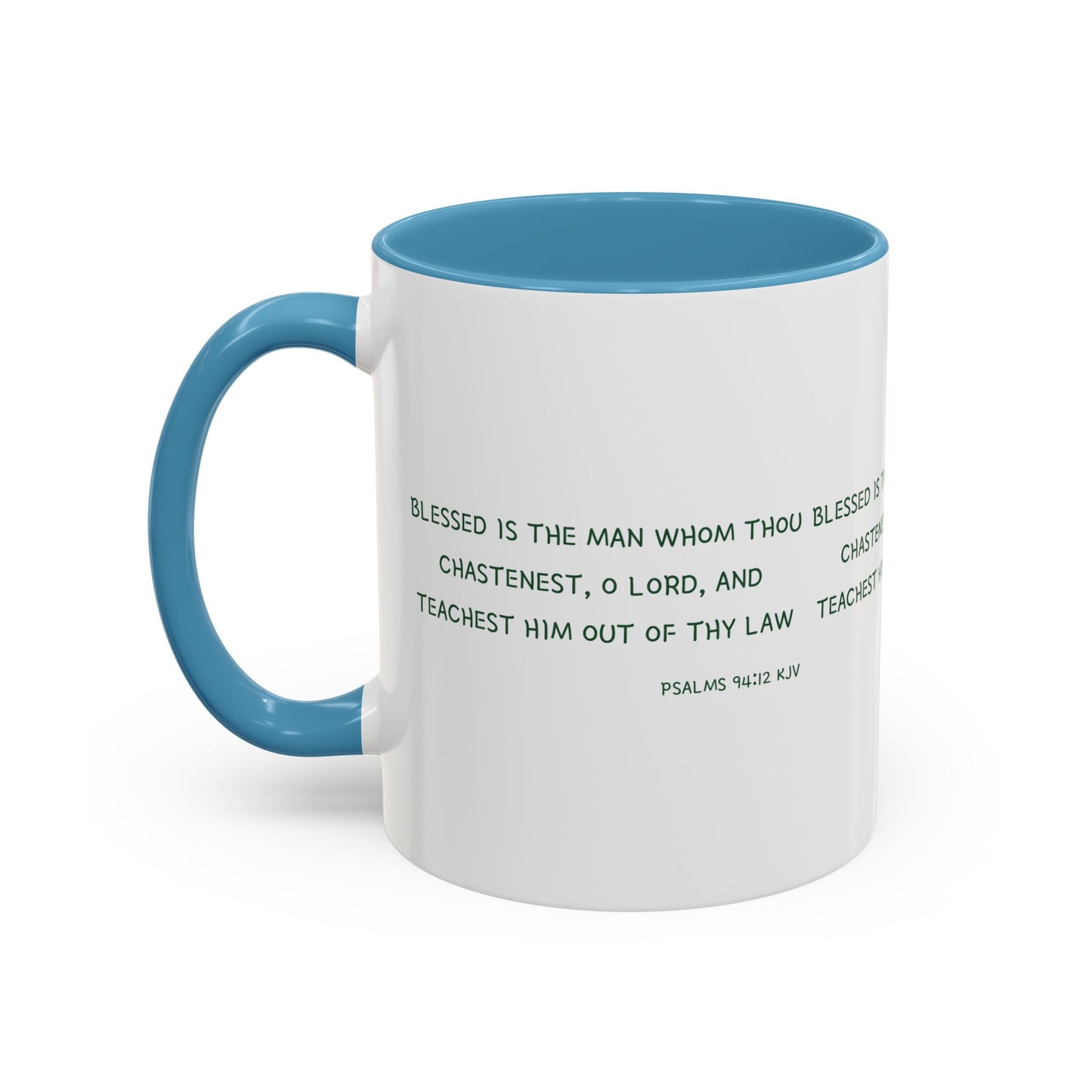 Psalms 94:12 KJV Coffee Mug Blessed is the Man Biblical Christian Gift for Faith-Based Coffee Lovers