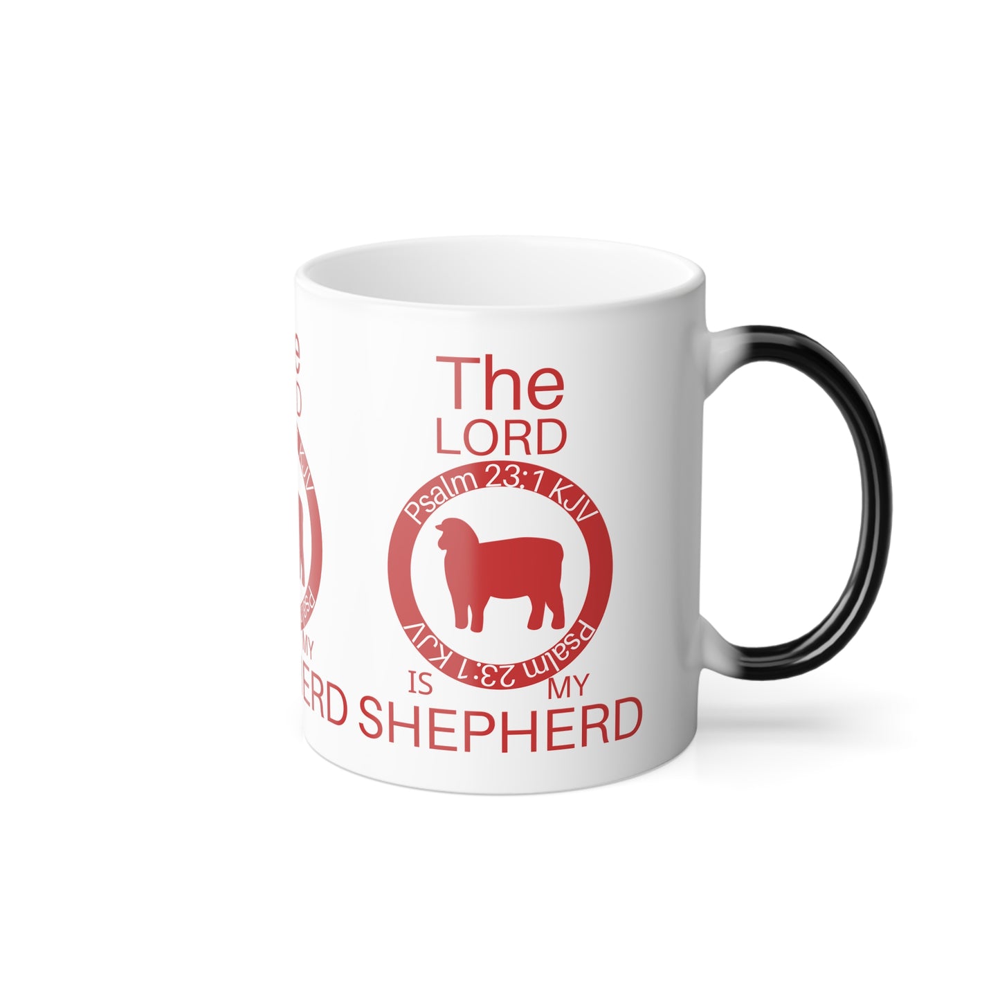 Psalm 23:1 KJV Color Morphing Coffee Mug The Lord is My Shepherd Faith Based Gift for Believers