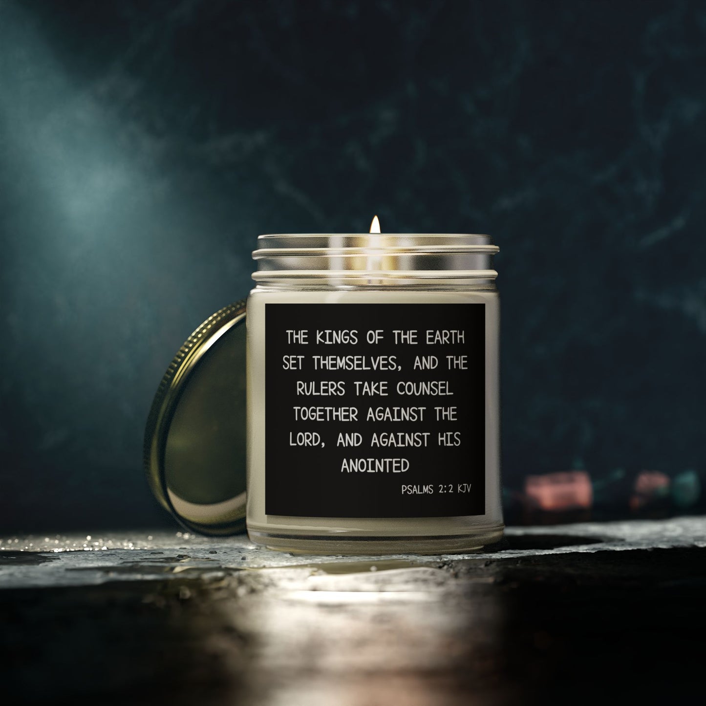 Psalms 2:2 KJV Scented Candle The Kings of the Earth Inspirational Christian Gift for Faith-Based Candle Lovers