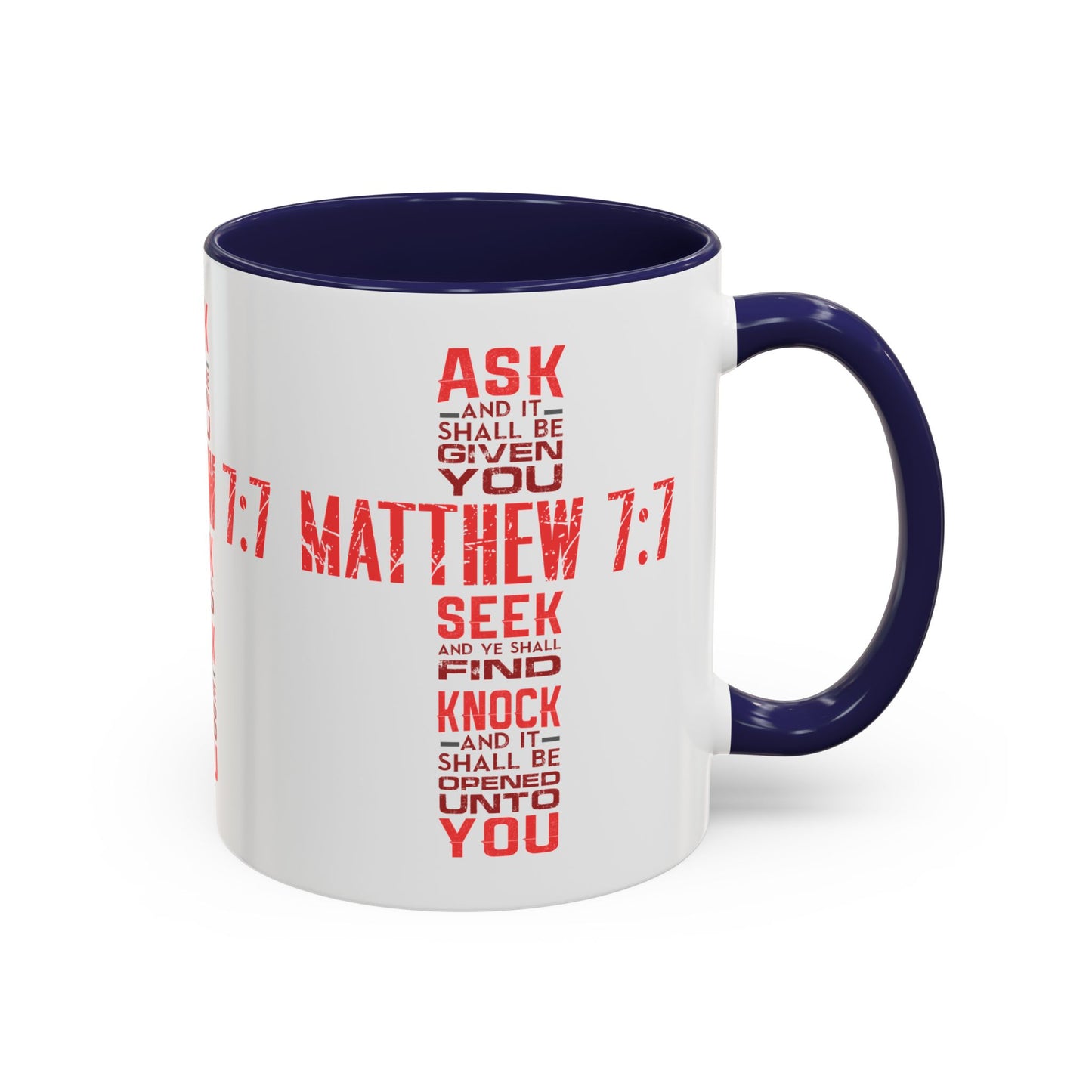 Seek and Find: Matthew 7:7 KJV Bible Verse Coffee Mug Inspirational Christian Gift