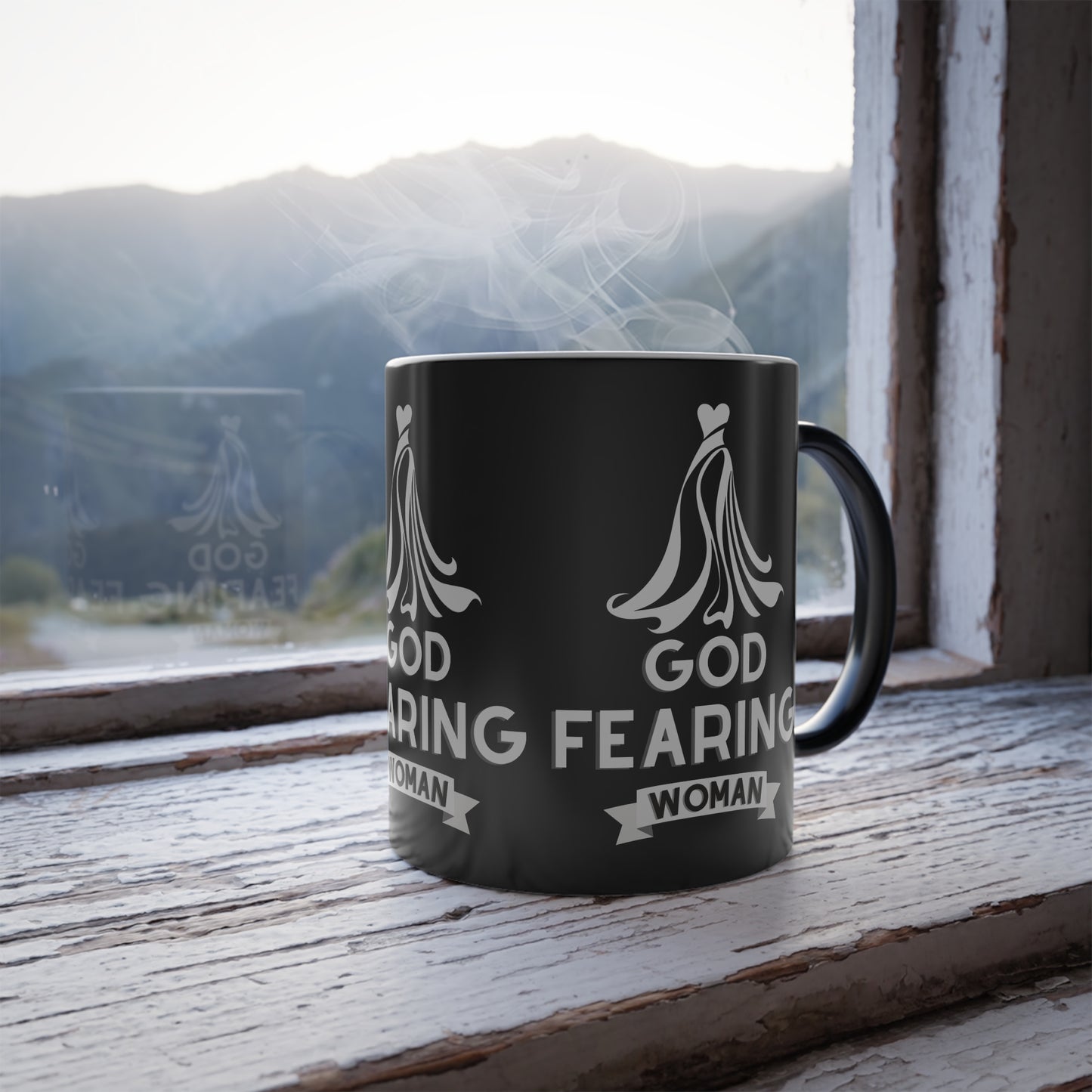 God Fearing Woman Color Morphing Coffee Mug Inspirational Christian Gift for Her