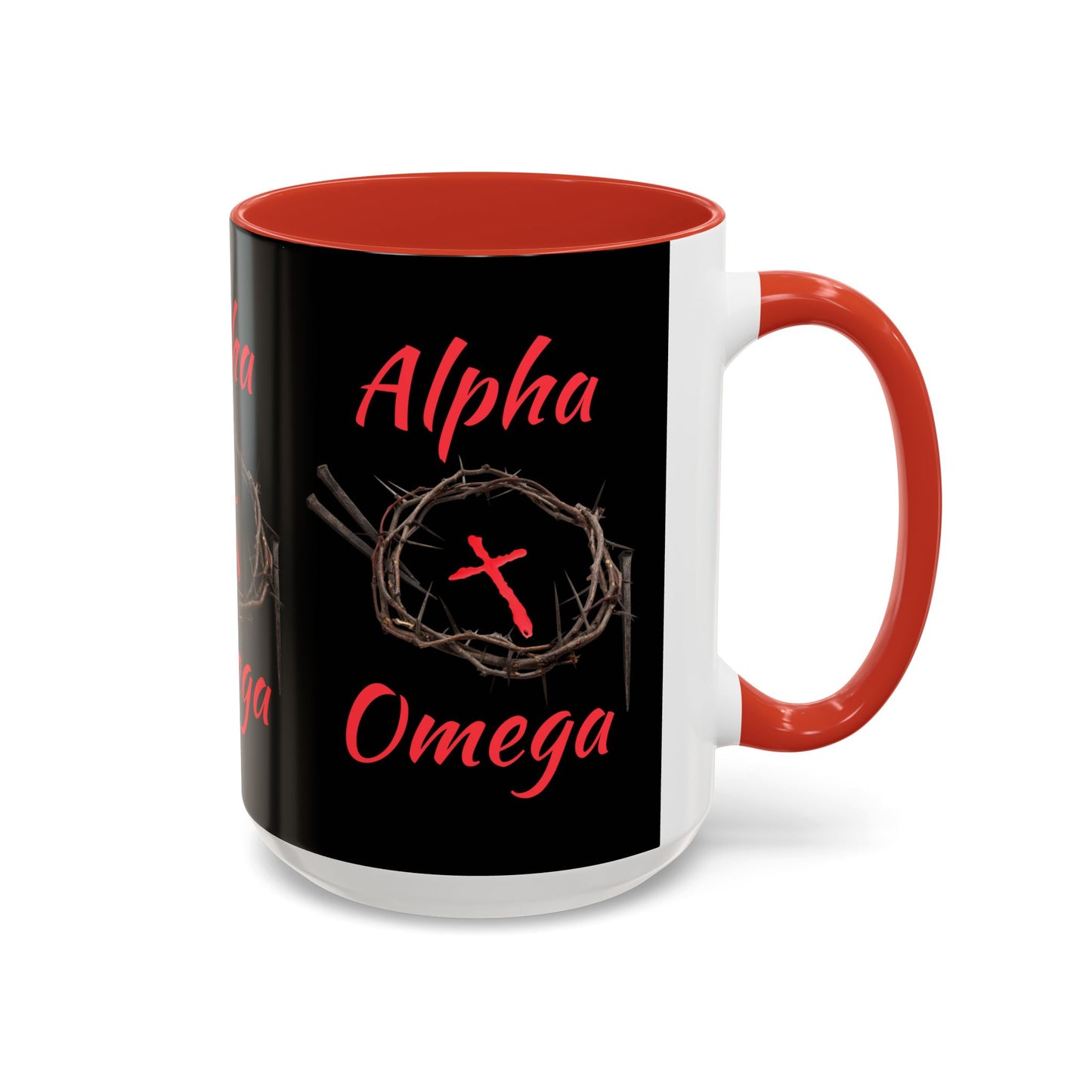 Alpha Omega Coffee Mug Based On Revelation 22:13 KJV Bible Verse