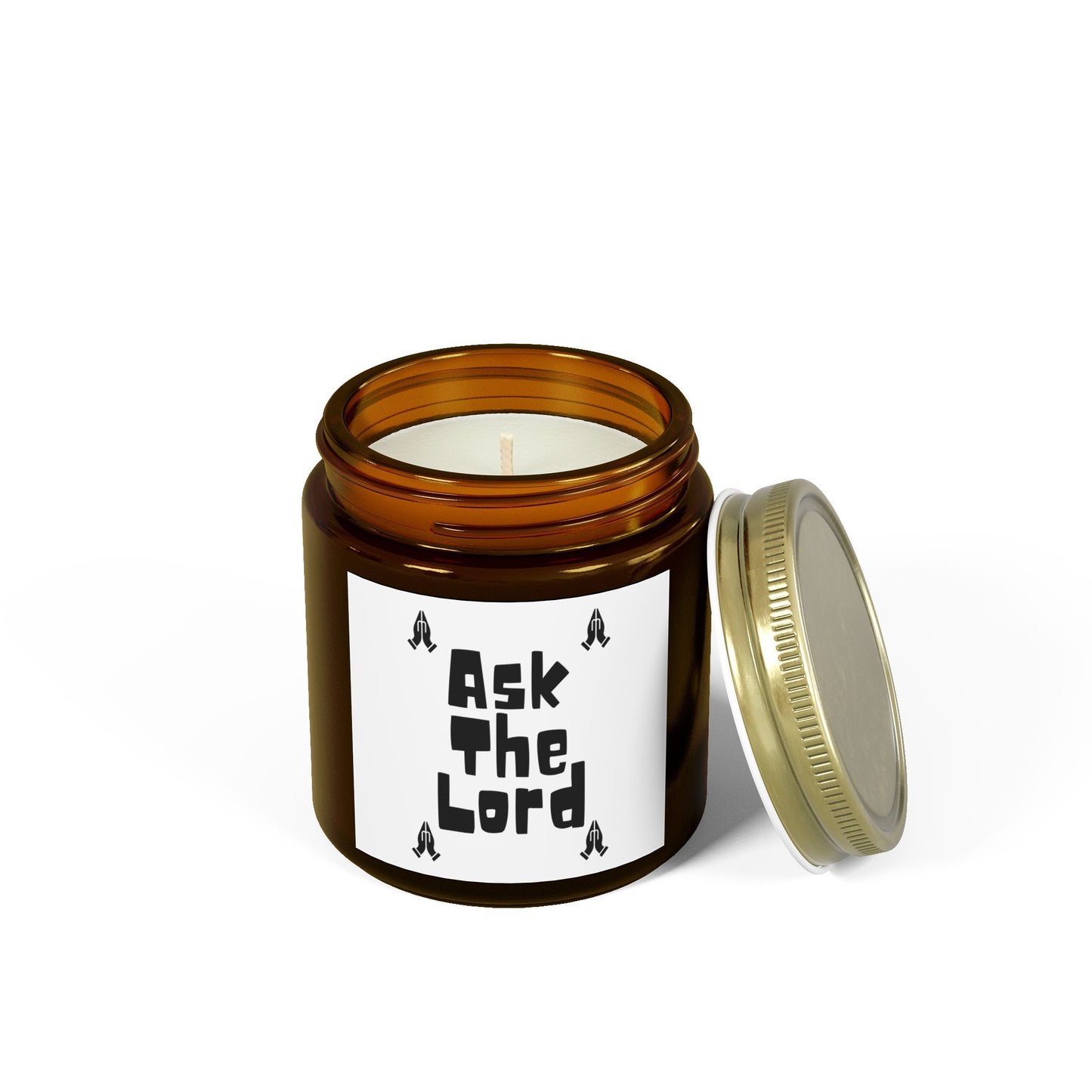 Ask The Lord Scented Candle with Praying Hands Biblical Christian Gift for Faith-Based Living