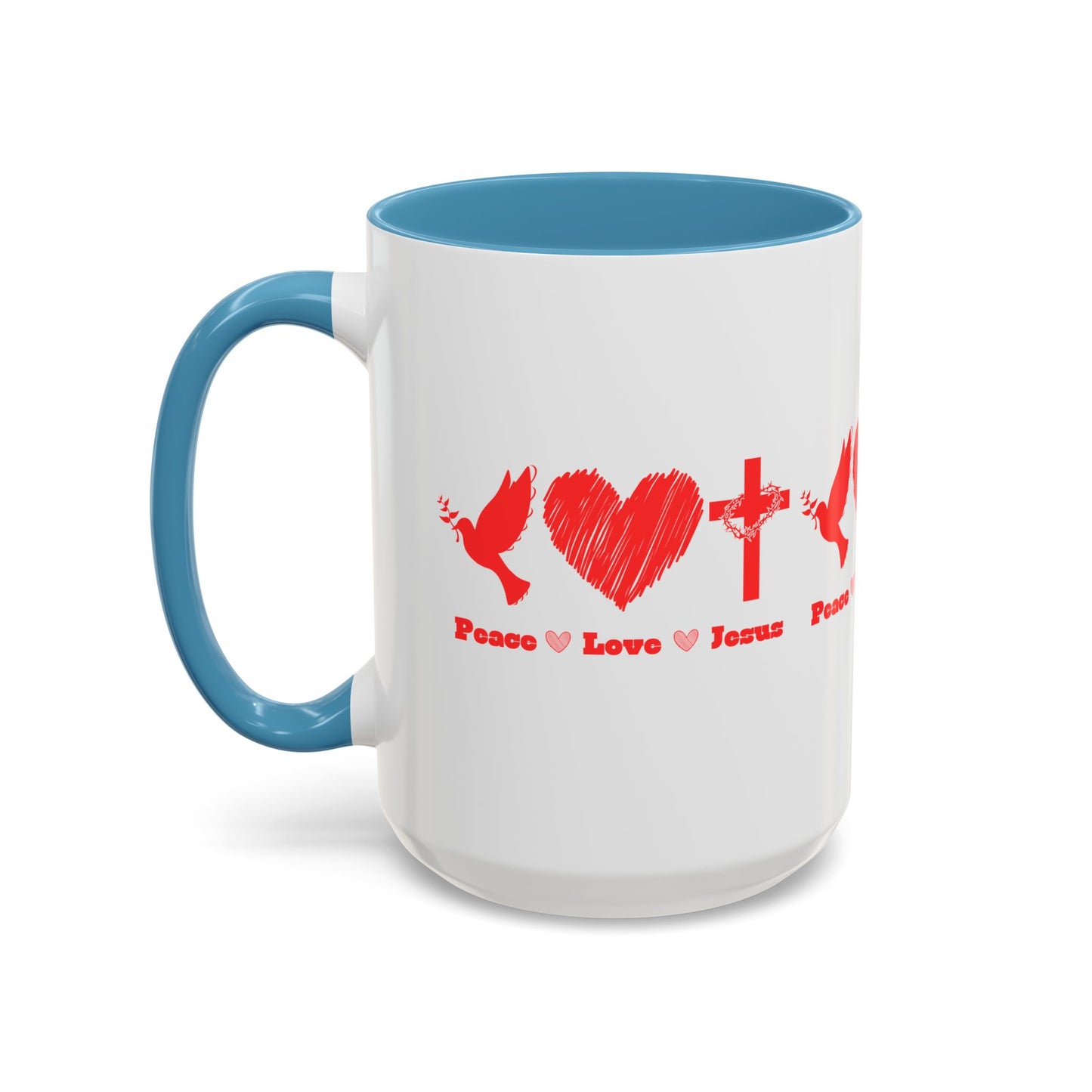 Peace Love Jesus Coffee Mug Faith Based Christian Gift