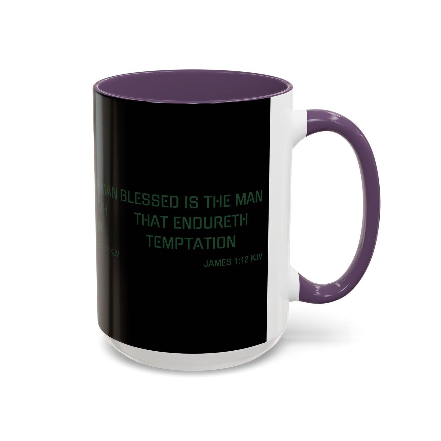 James 1:12 KJV Coffee Mug Blessed is the Man Biblical Christian Gift for Faith-Based Coffee Lovers