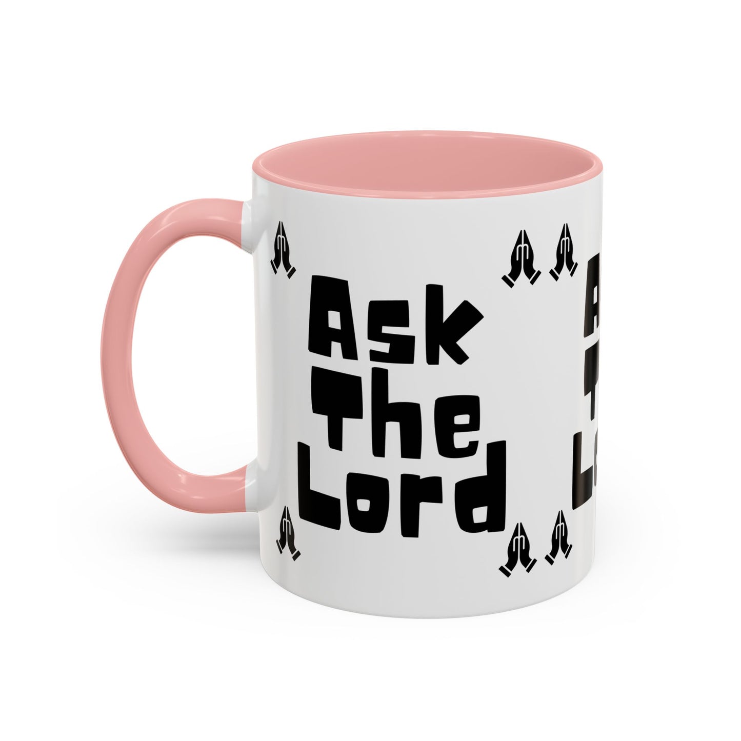 Ask The Lord Coffee Mug with Praying Hands Biblical Christian Gift for Faith-Based Living