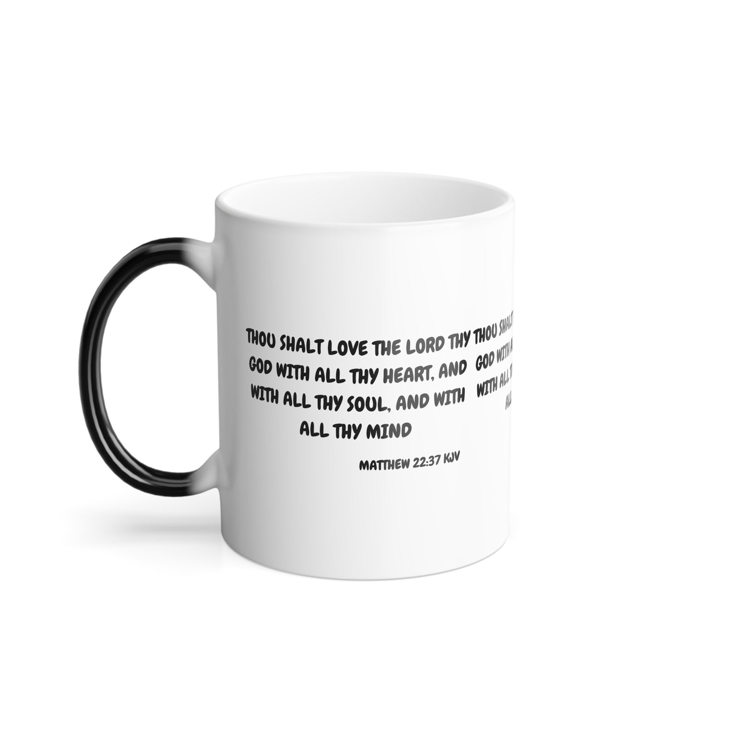 Matthew 22:37 KJV Color Morphing Coffee Mug Love the Lord Your God Biblical Christian Gift for Faith-Based Living