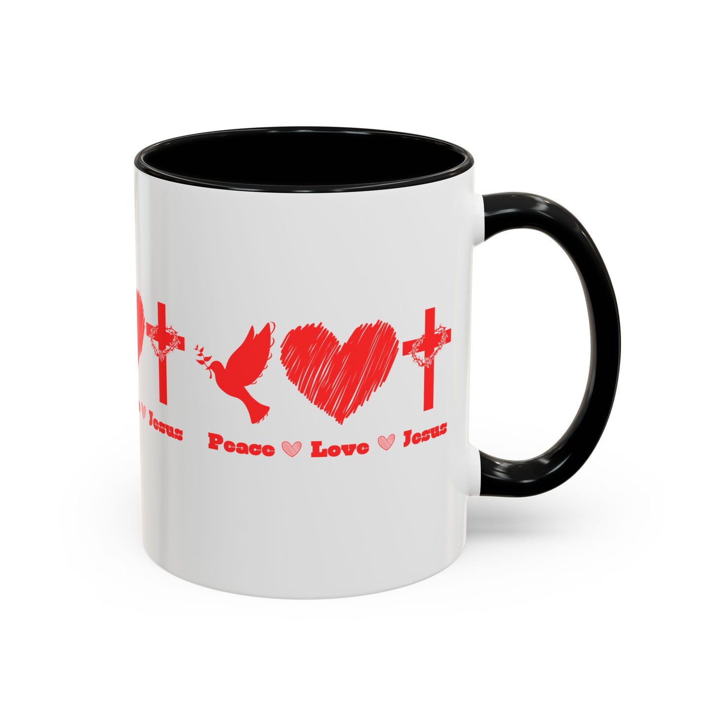 Peace Love Jesus Coffee Mug Faith Based Christian Gift