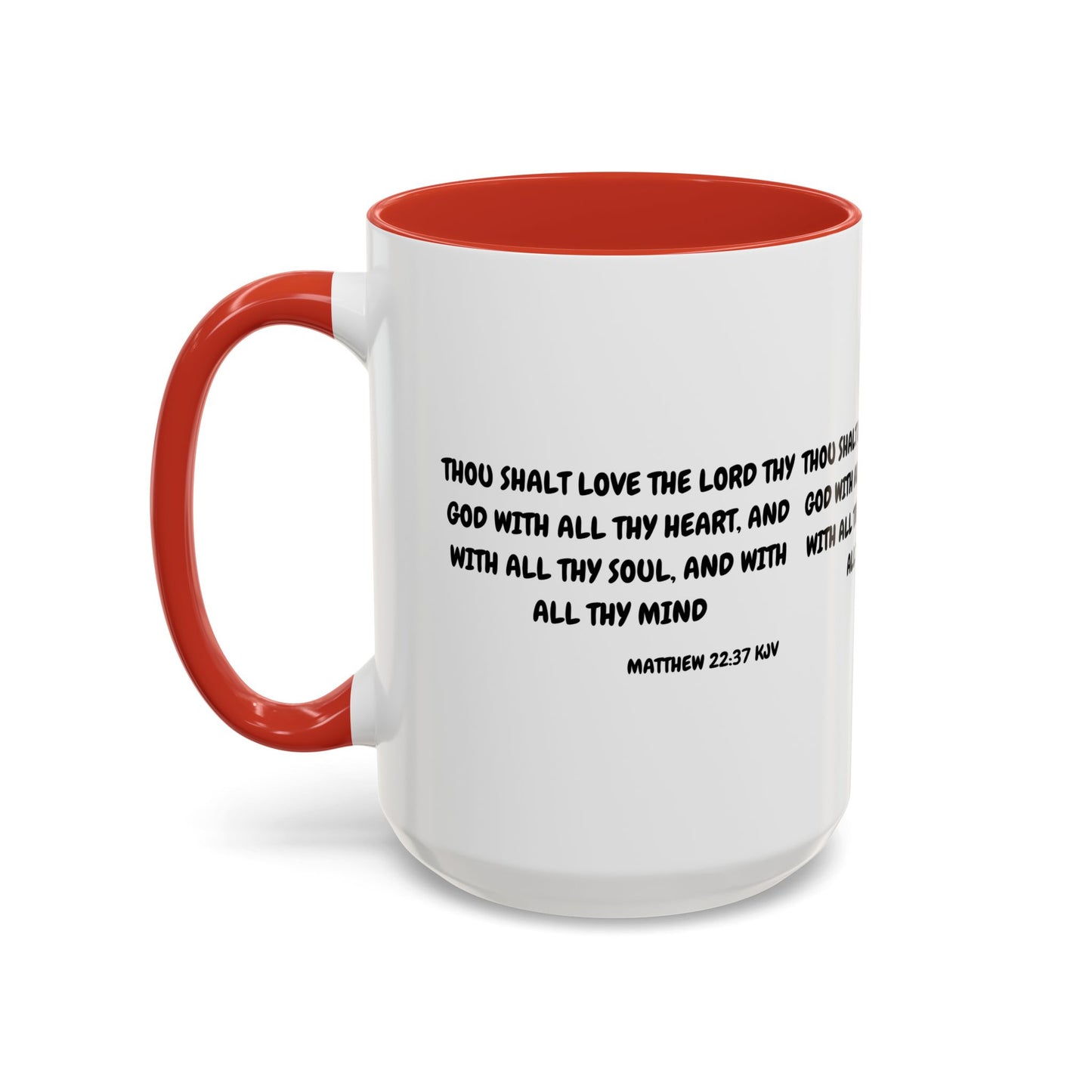 Matthew 22:37 KJV Coffee Mug Love the Lord Your God Biblical Christian Gift for Faith-Based Living