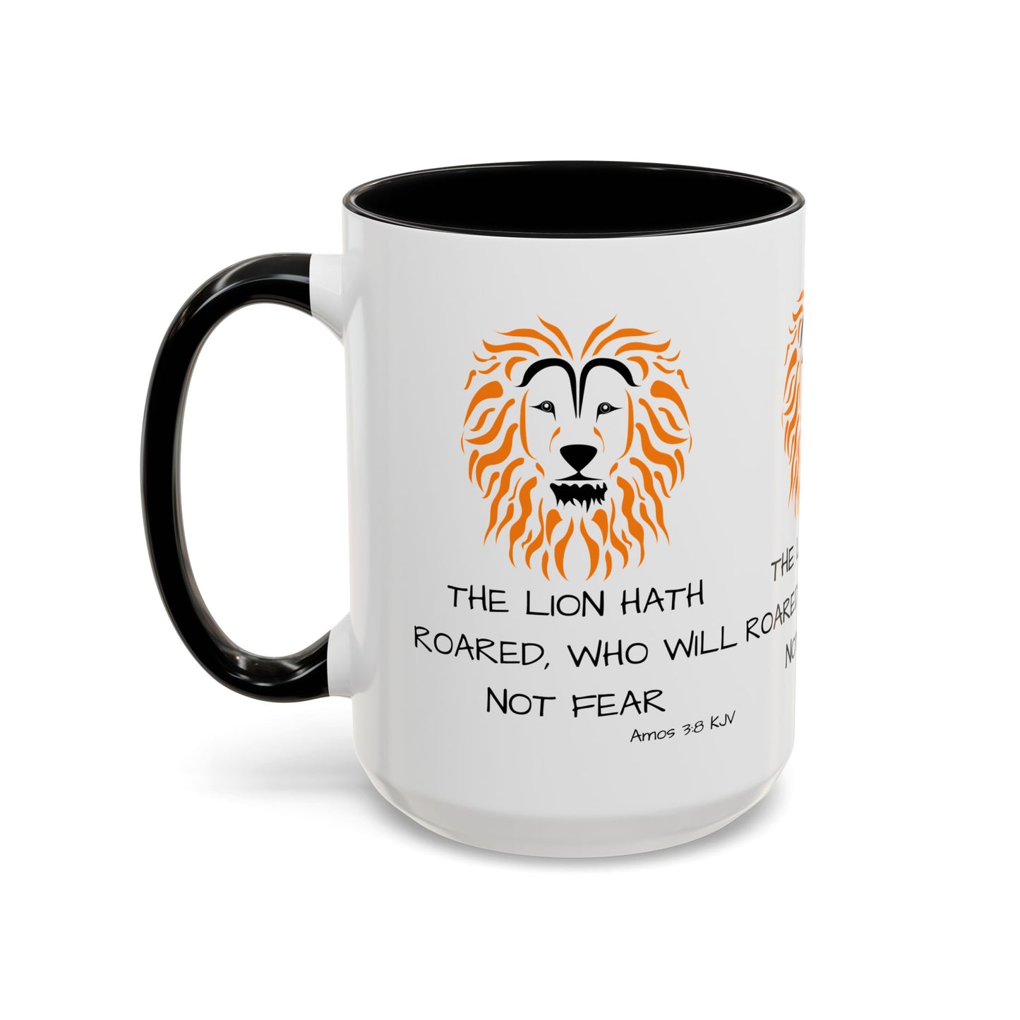 Amos 3:8 KJV Coffee Mug The Lion Hath Roared Biblical Christian Gift for Faith-Based Coffee Lovers