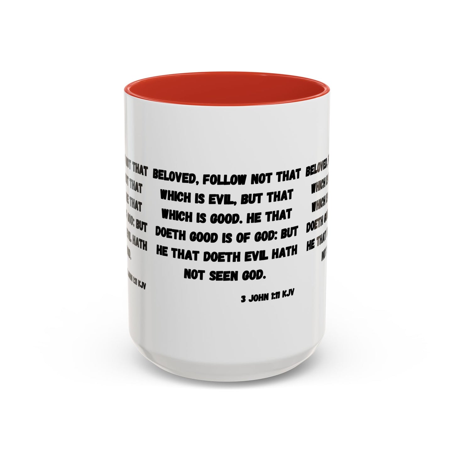 3 John 1:11 KJV Coffee Mug Beloved Follow Not That Which is Evil Inspirational Christian Gift for Faith Based Coffee Lovers