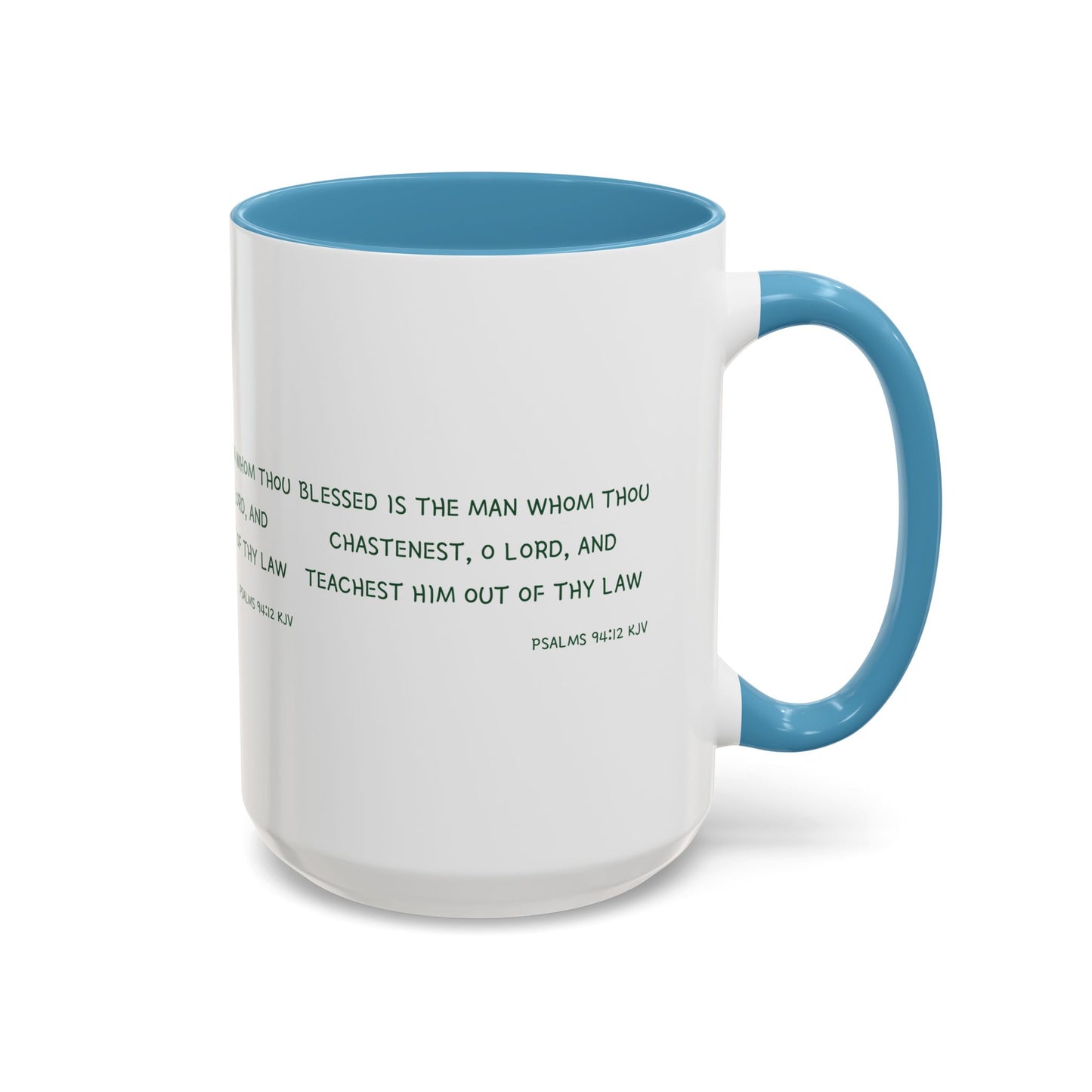 Psalms 94:12 KJV Coffee Mug Blessed is the Man Biblical Christian Gift for Faith-Based Coffee Lovers