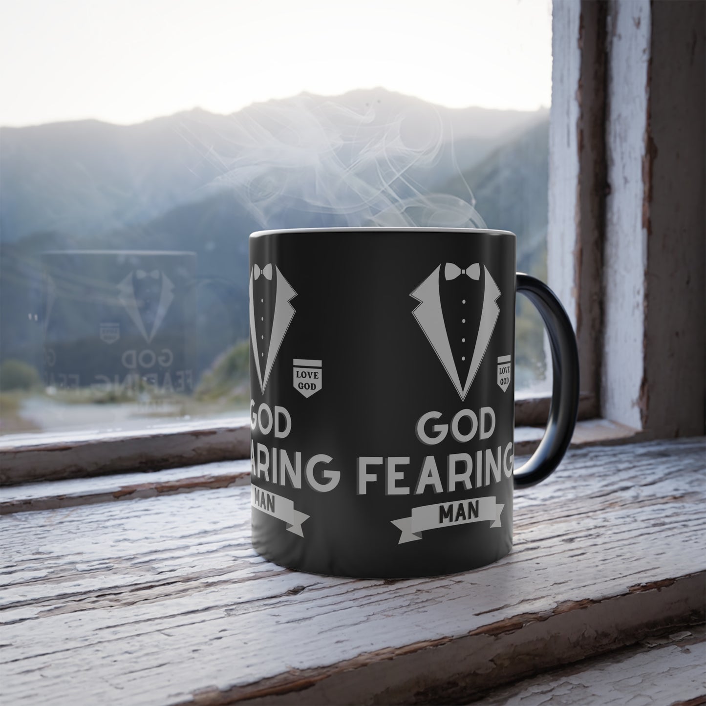 God Fearing Man Color Morphing Coffee Mug Inspirational Christian Gift for Him