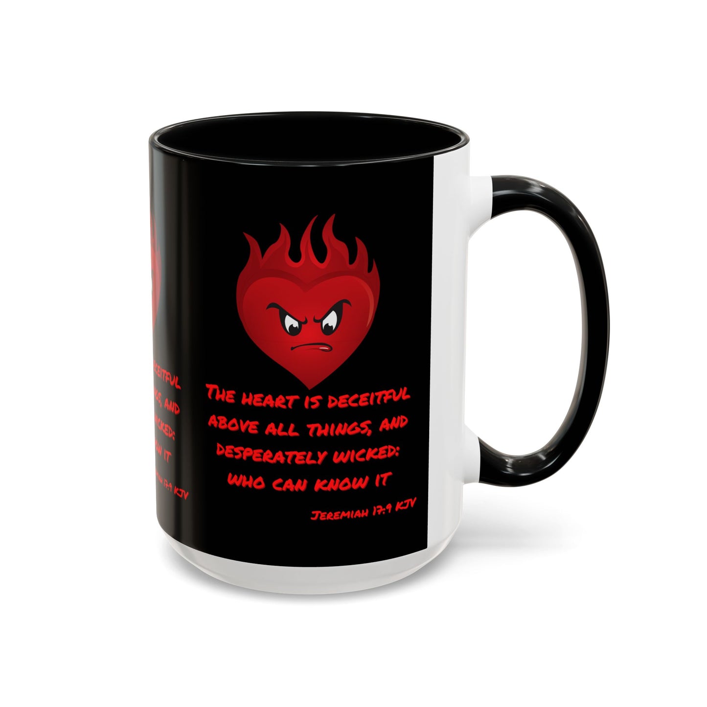 Jeremiah 17:9 KJV Coffee Mug The Heart is Deceitful Biblical Christian Gift for Faith-Based Coffee Lovers