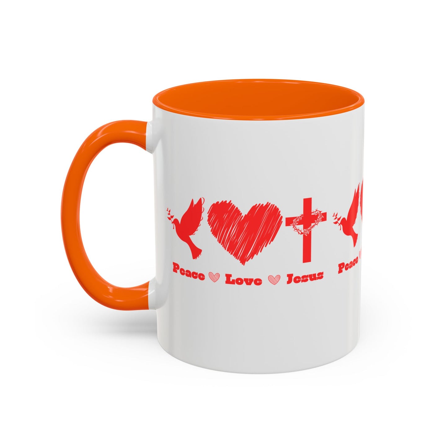 Peace Love Jesus Coffee Mug Faith Based Christian Gift