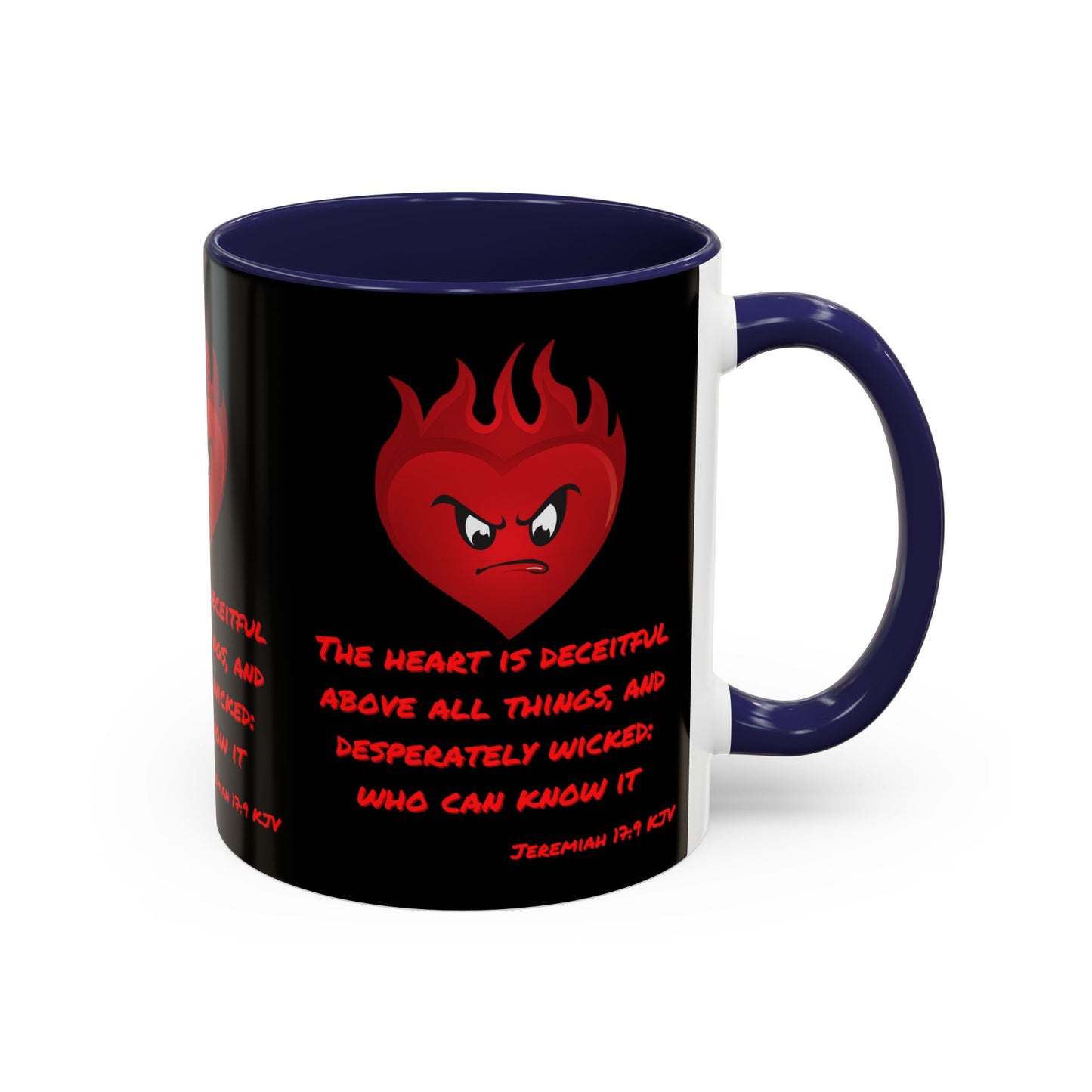 Jeremiah 17:9 KJV Coffee Mug The Heart is Deceitful Biblical Christian Gift for Faith-Based Coffee Lovers