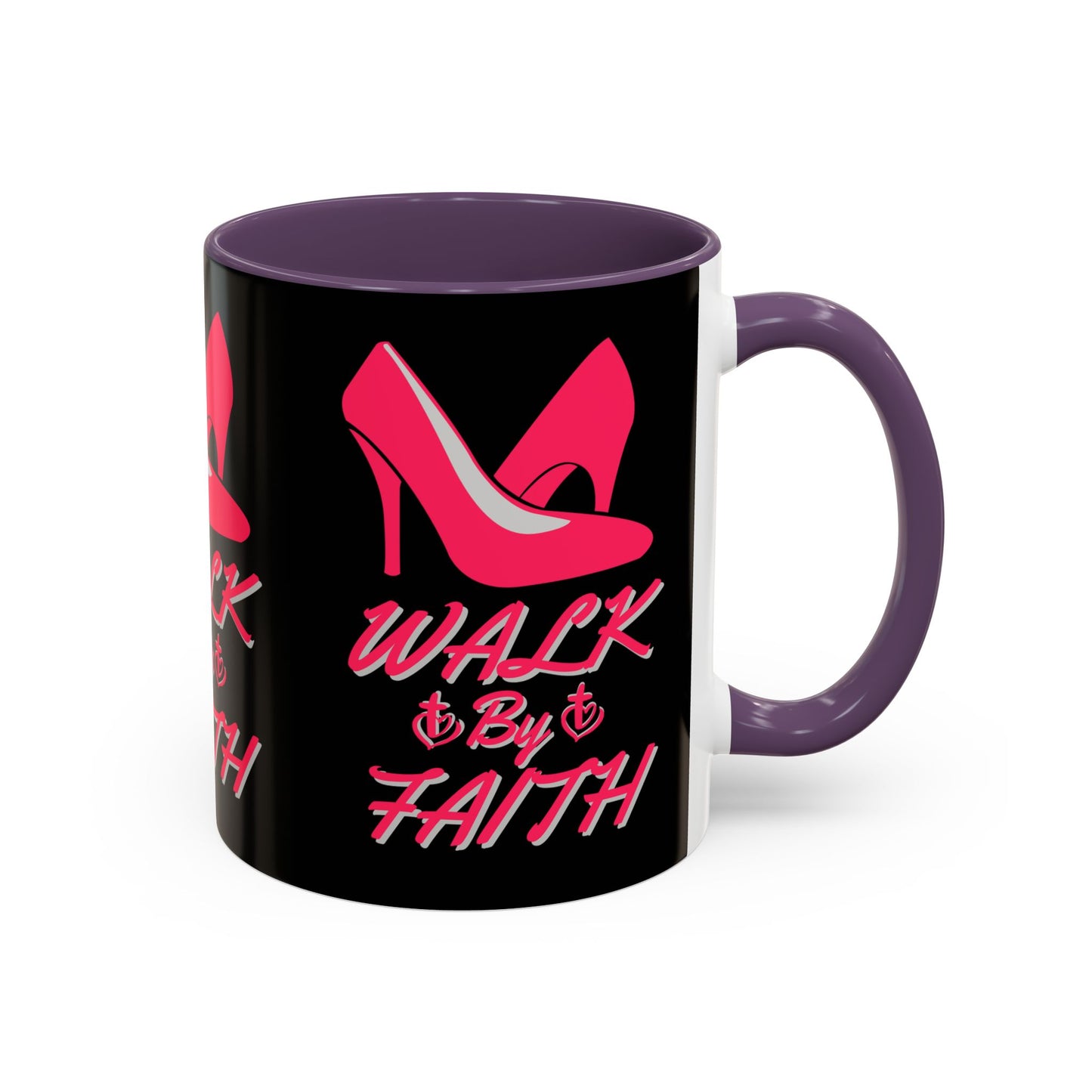 Walk By Faith Biblical Coffee Mug with High Heel Design Christian Gift for Her