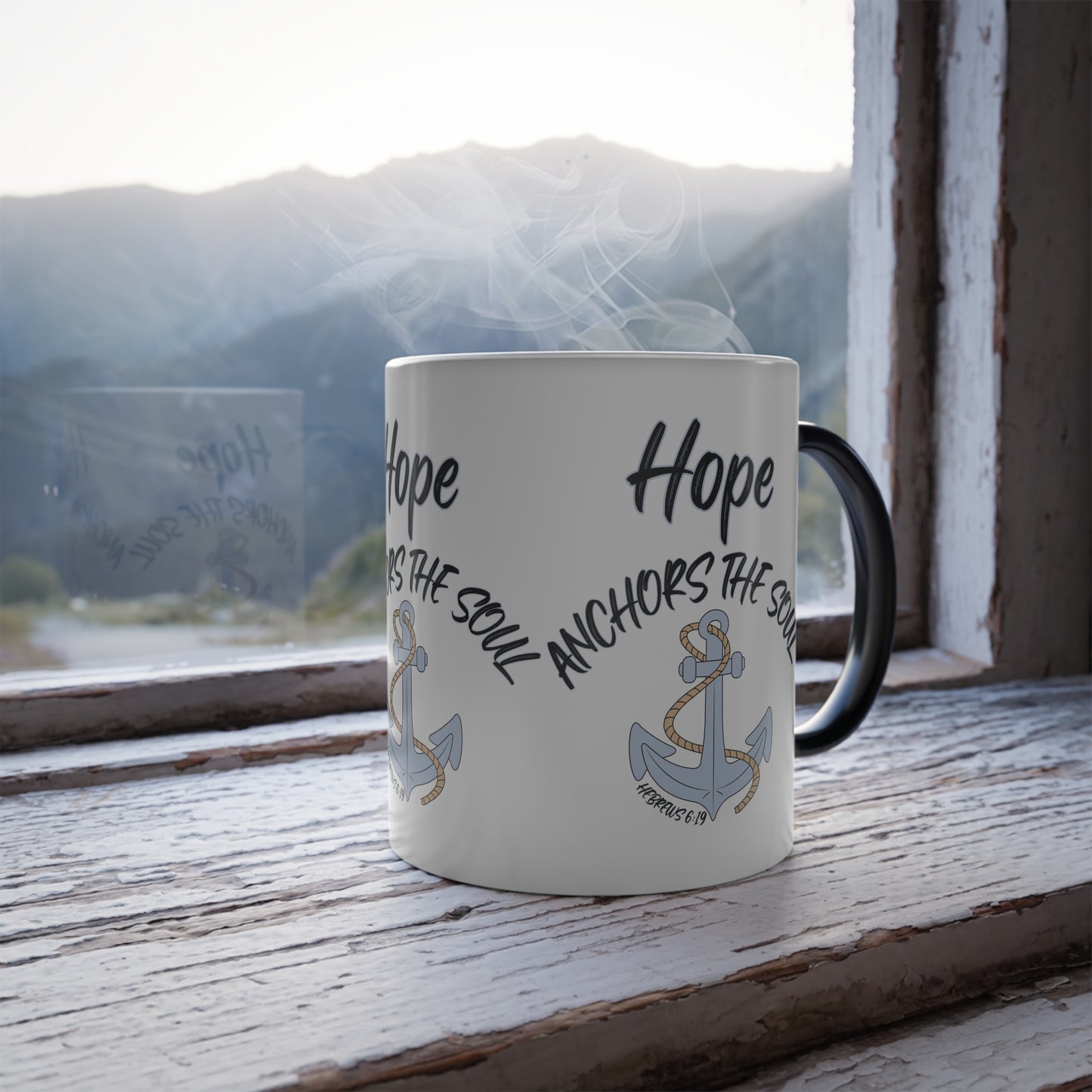 Hebrews 6:19 KJV Color Morphing Coffee Mug Anchor of Hope and Faith Biblical Gift for Believers