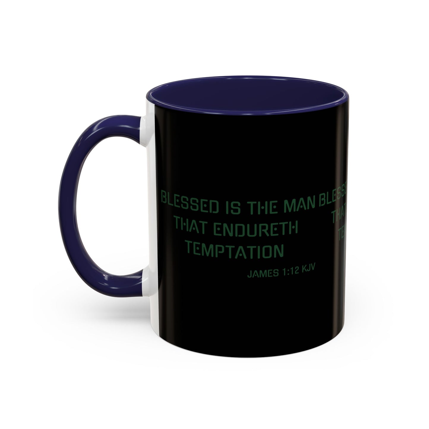 James 1:12 KJV Coffee Mug Blessed is the Man Biblical Christian Gift for Faith-Based Coffee Lovers