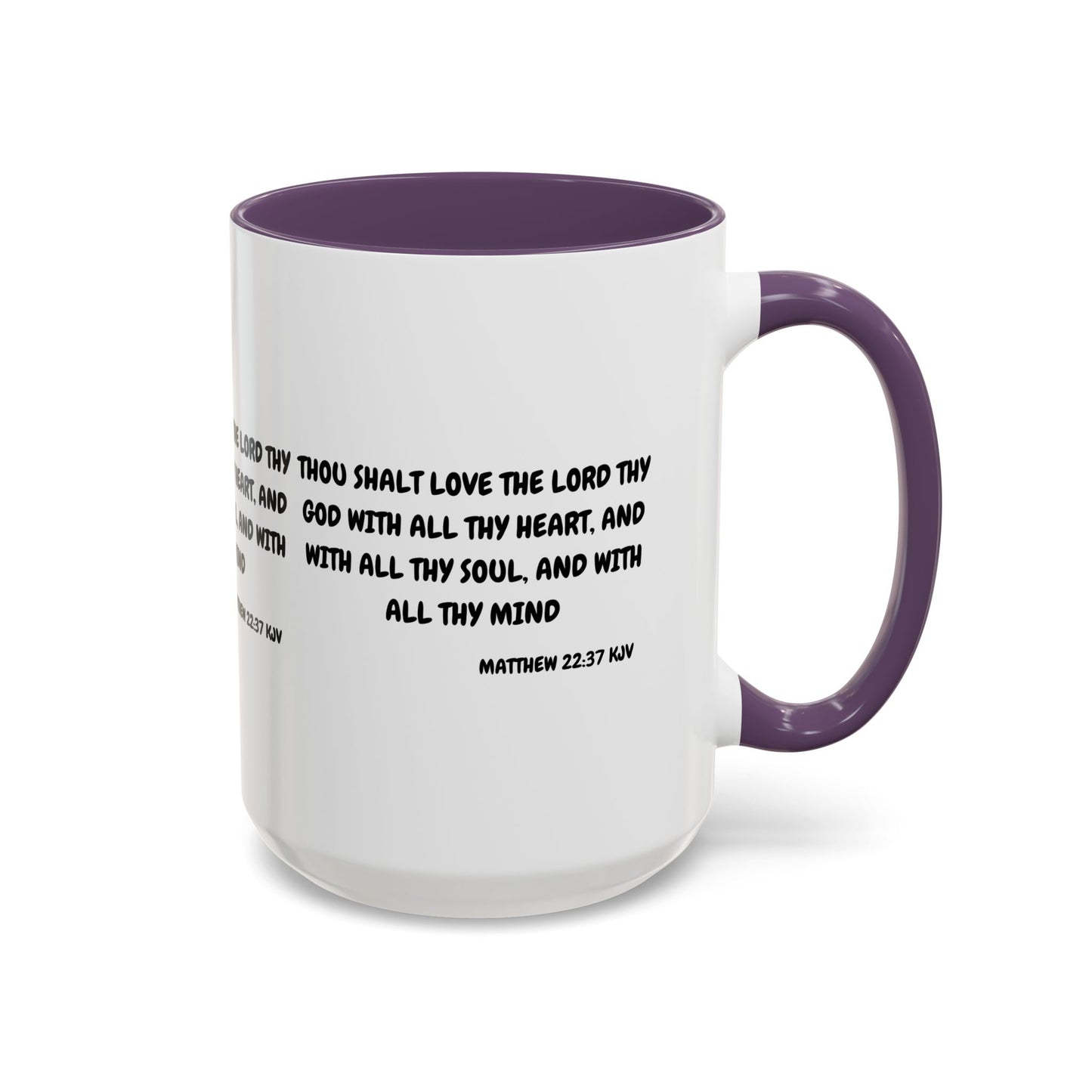 Matthew 22:37 KJV Coffee Mug Love the Lord Your God Biblical Christian Gift for Faith-Based Living